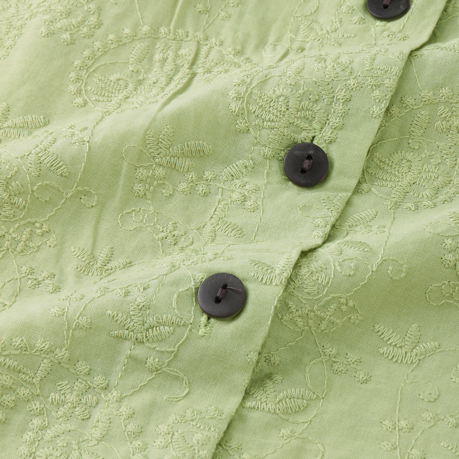 東京かんかん ペイズリー小花柄刺繍コットンギャザーブラウス - 画像8