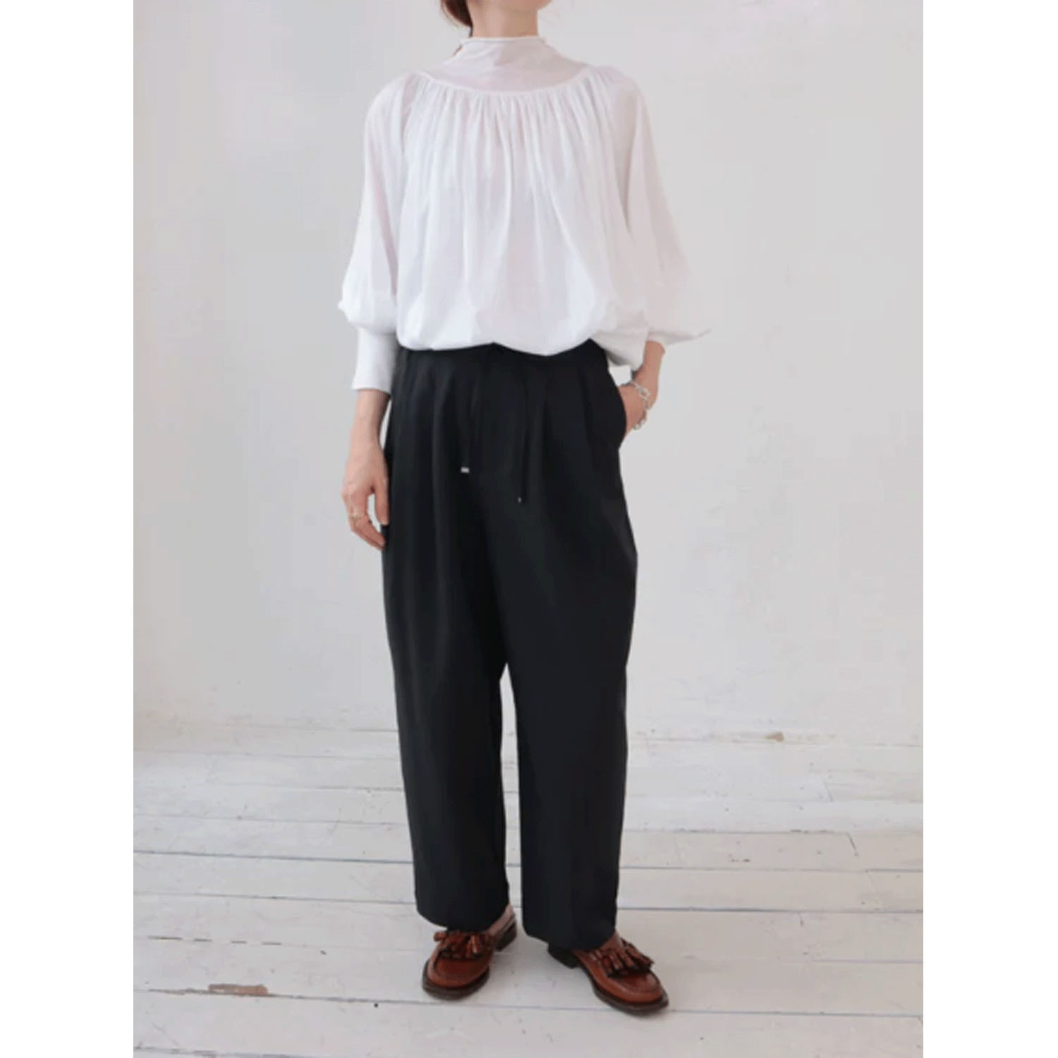 doux bleu タートルギャザーブラウス - 画像5