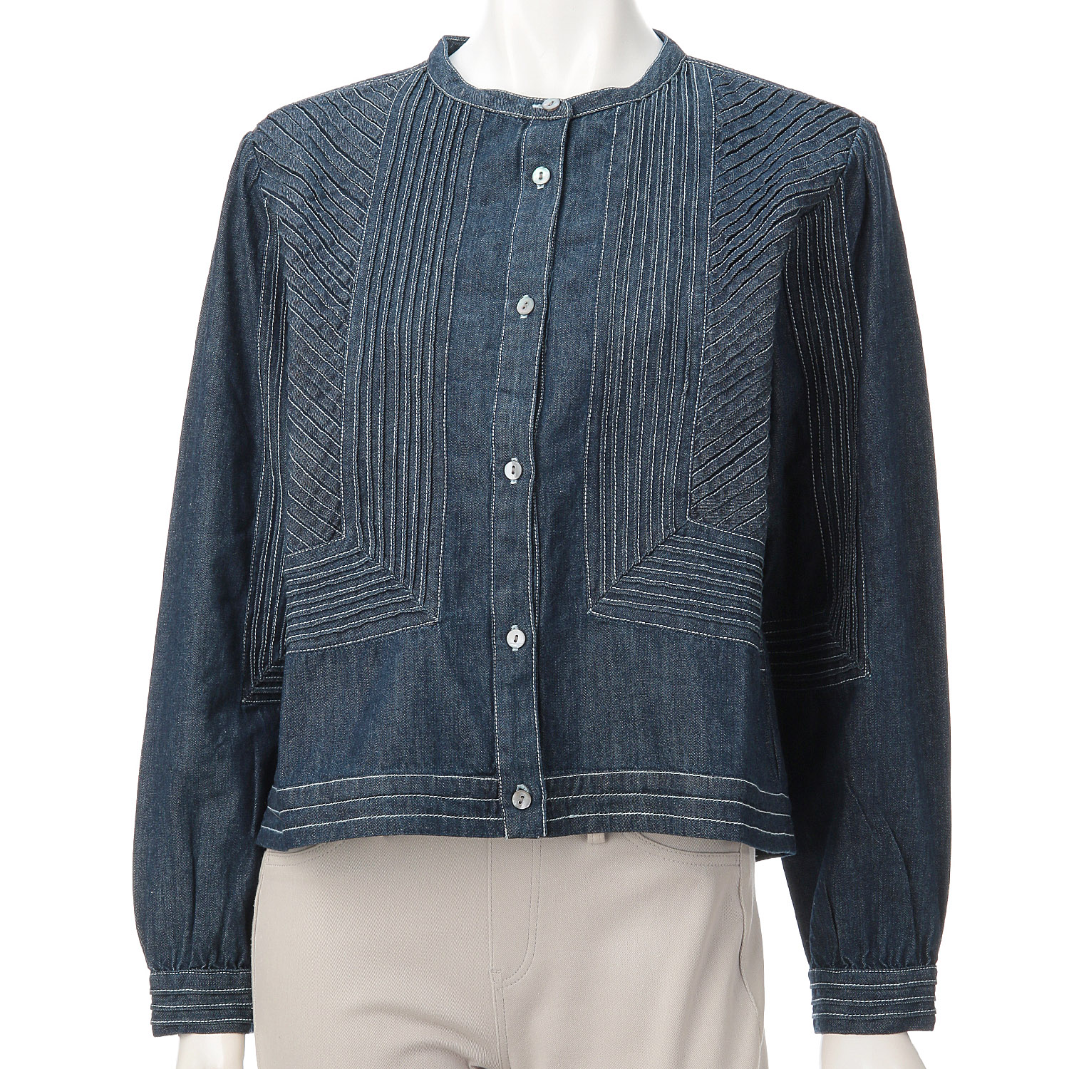doux bleu ピンタックステッチデニムシャツ - 画像10
