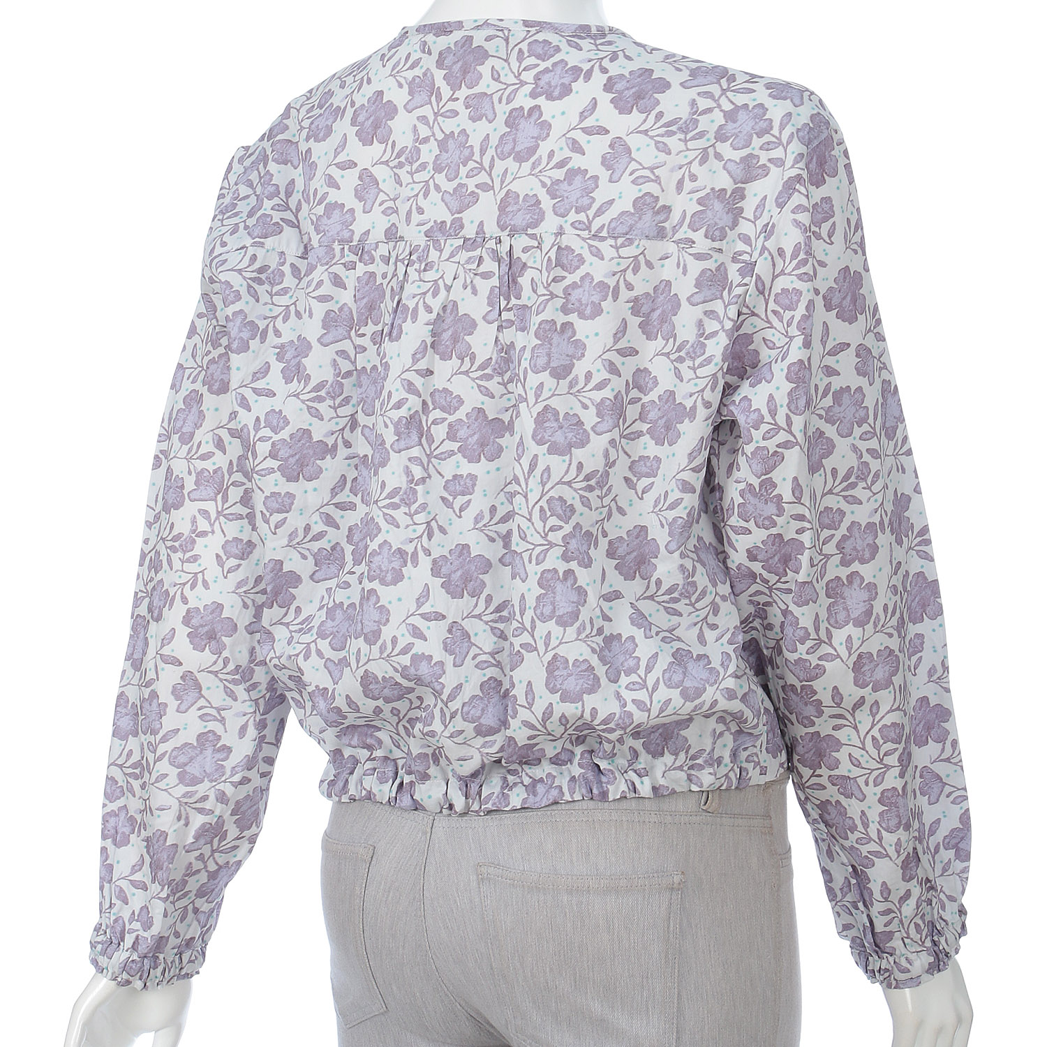 doux bleu フラワーモダンプリントフリルブラウス - 画像12