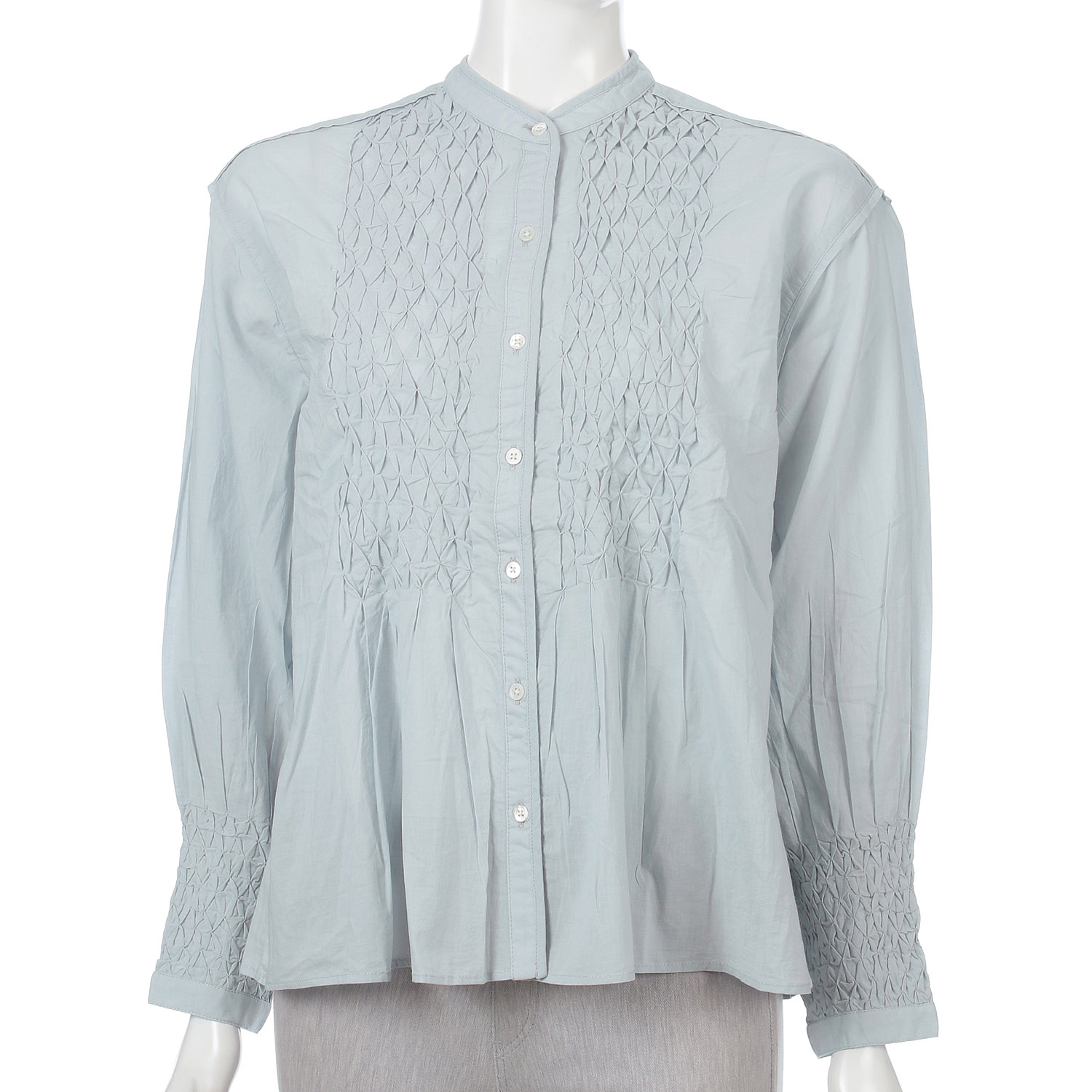 doux bleu ハンドスモッキング刺繍シャツ - 画像16
