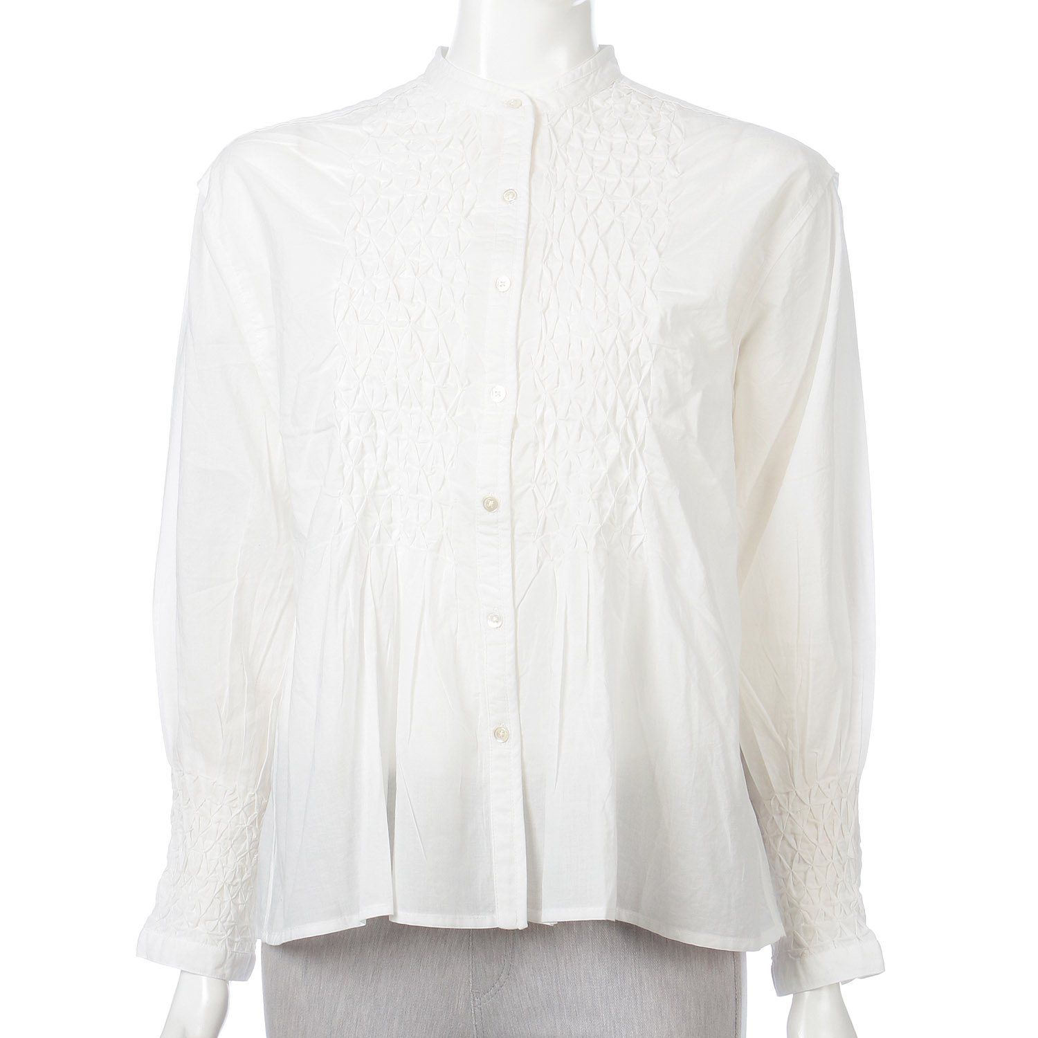 doux bleu ハンドスモッキング刺繍シャツ - 画像5