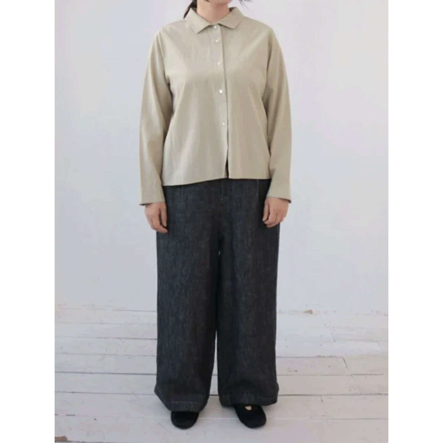 YARRA フラットカラーオープンブラウス - 画像13