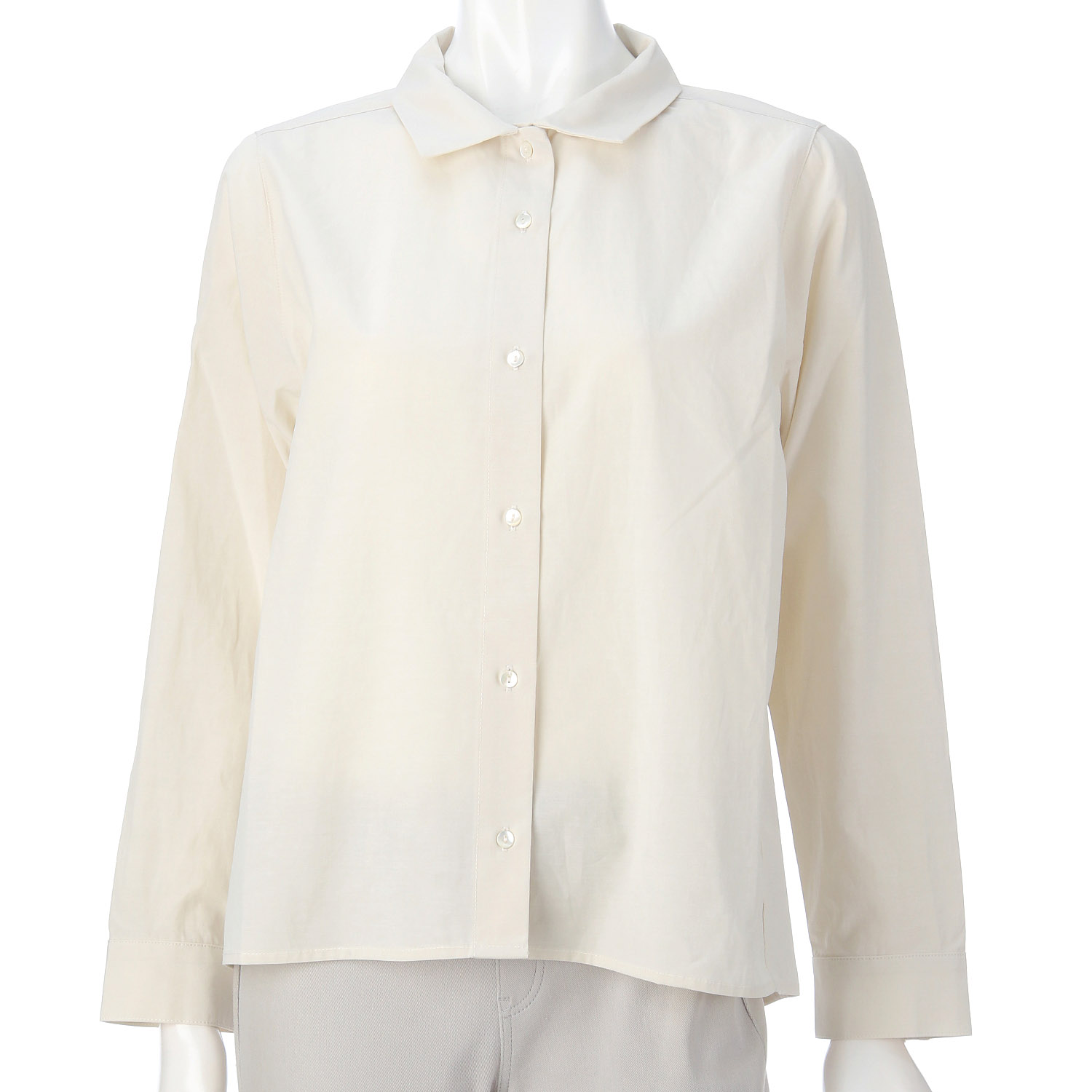 YARRA フラットカラーオープンブラウス - 画像3