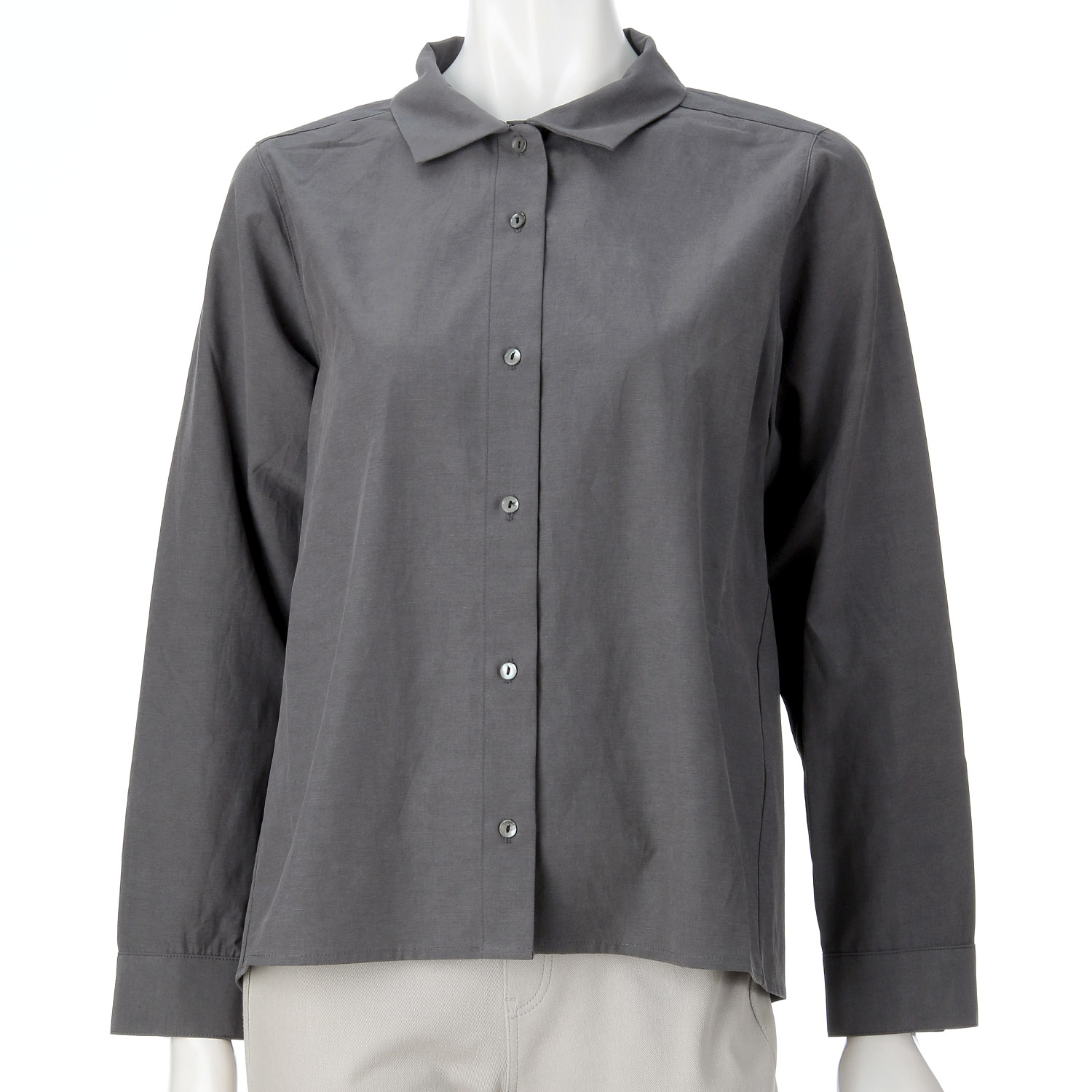 YARRA フラットカラーオープンブラウス - 画像8