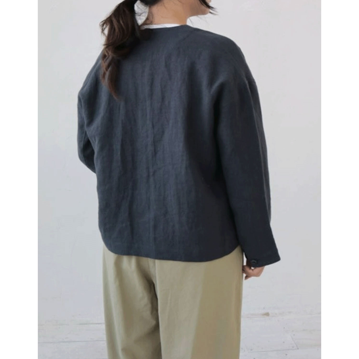 YARRA リネンノーカラージャケット - 画像10