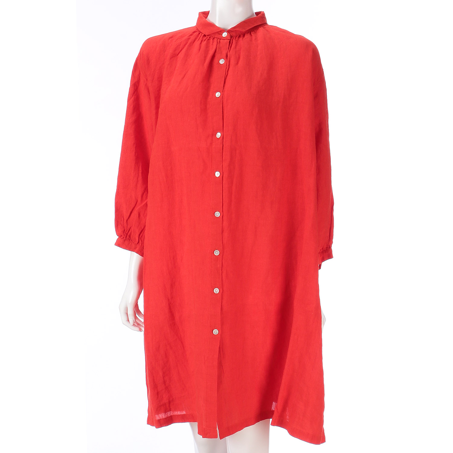 YARRA エアリーリネンギャザーワンピース - 画像5