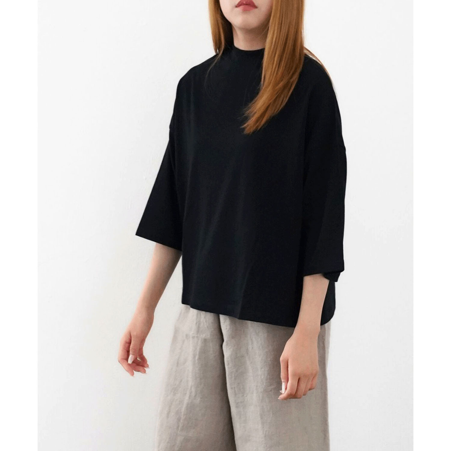 ciroc 七分袖ネックリブシャツ - 画像6