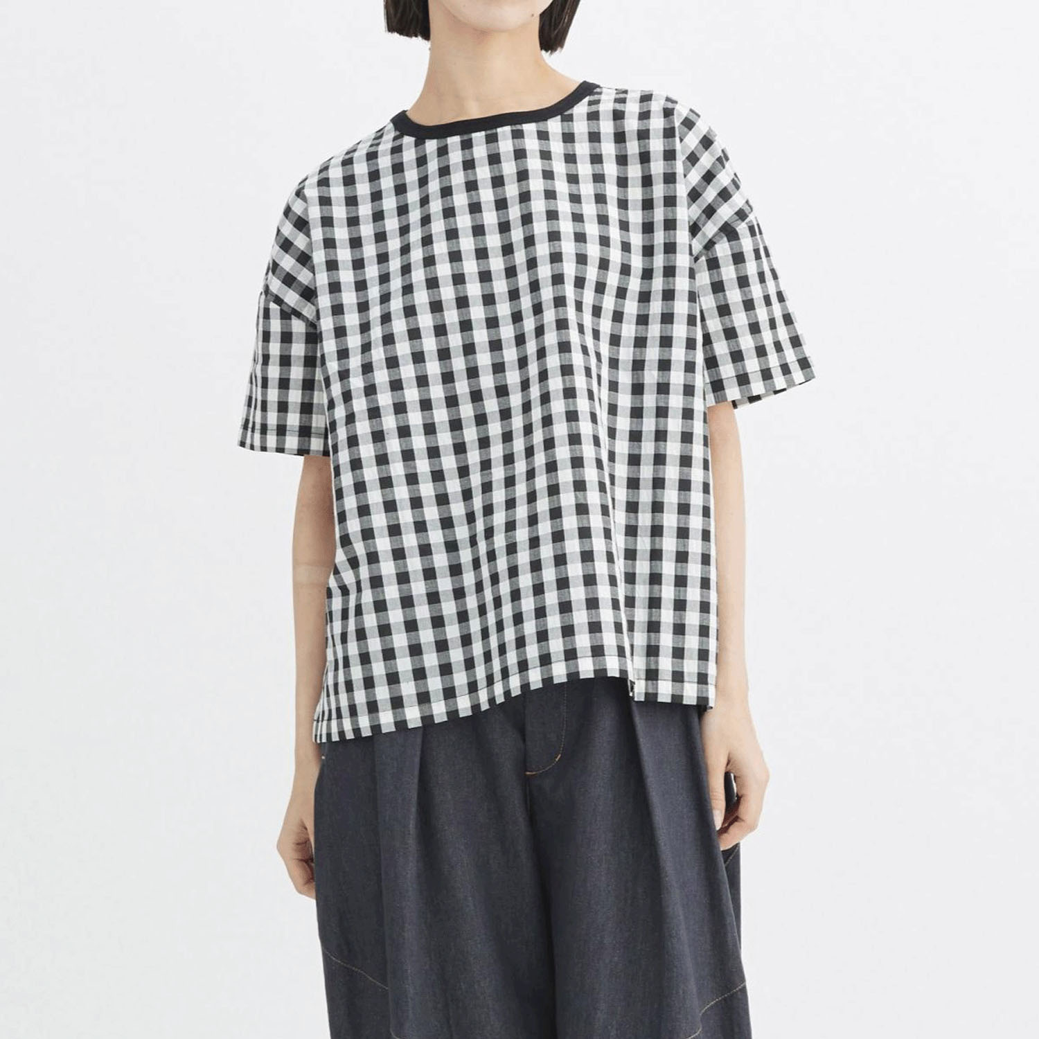 ATELIER EQUAL style ギンガムチェック天竺切替プルオーバー