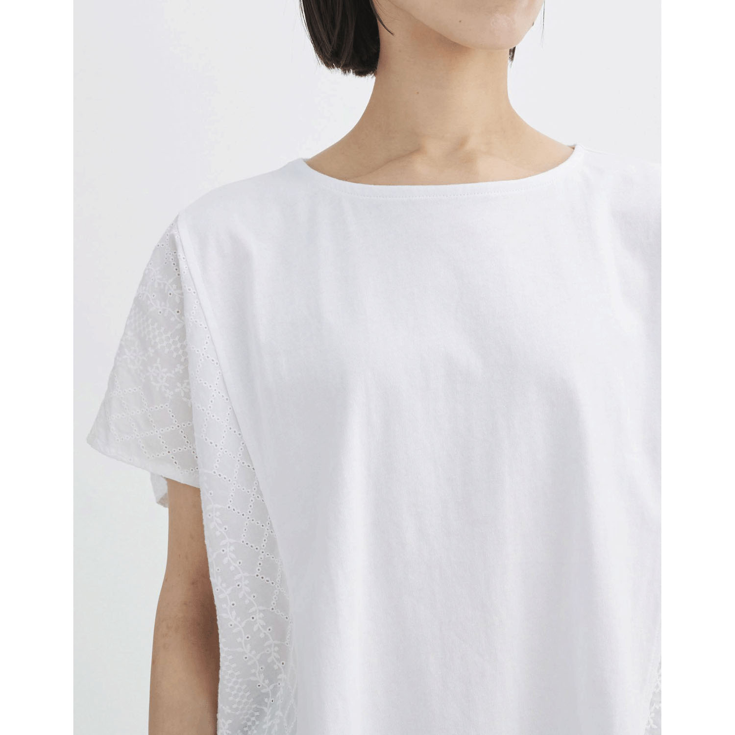 ATELIER EQUAL style コットン天竺ストライプレース切替プルオーバー - 画像7