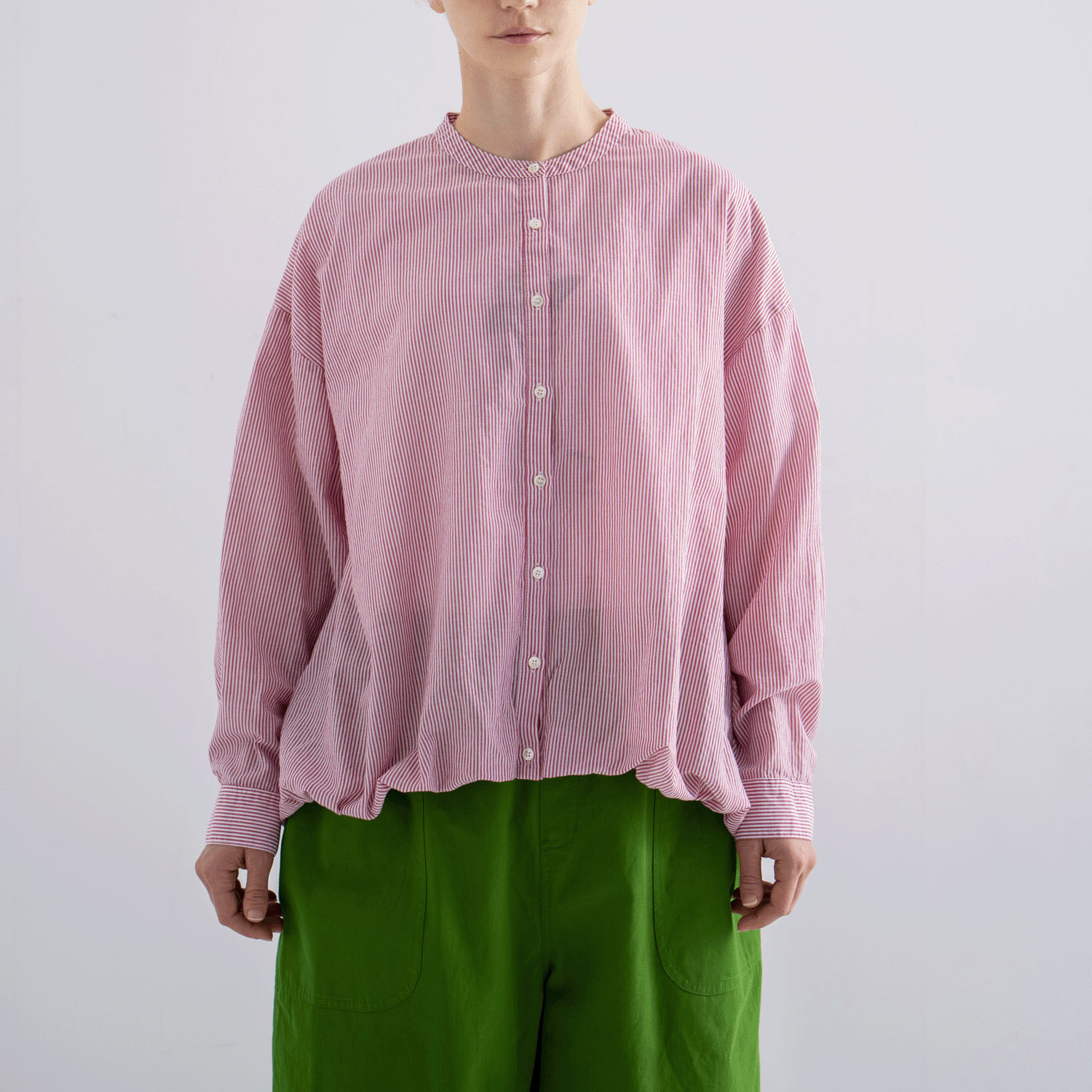 ista－ire シアーストライプ裾バルーンブラウス - 画像3