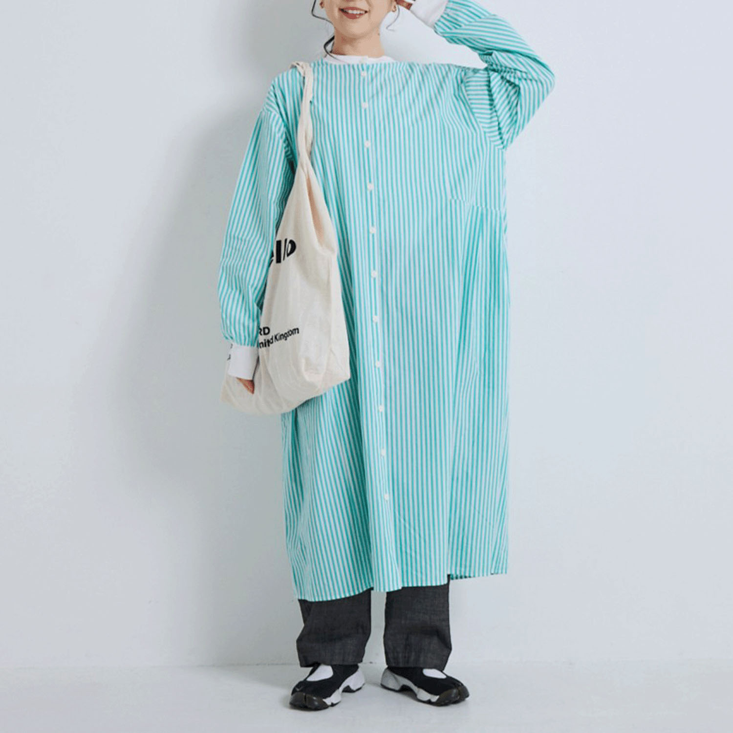 YURK geniet van リブコンビワンピース