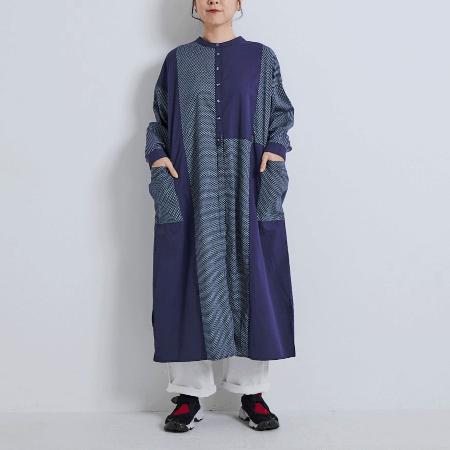 YURK geniet van パッチワークワンピース