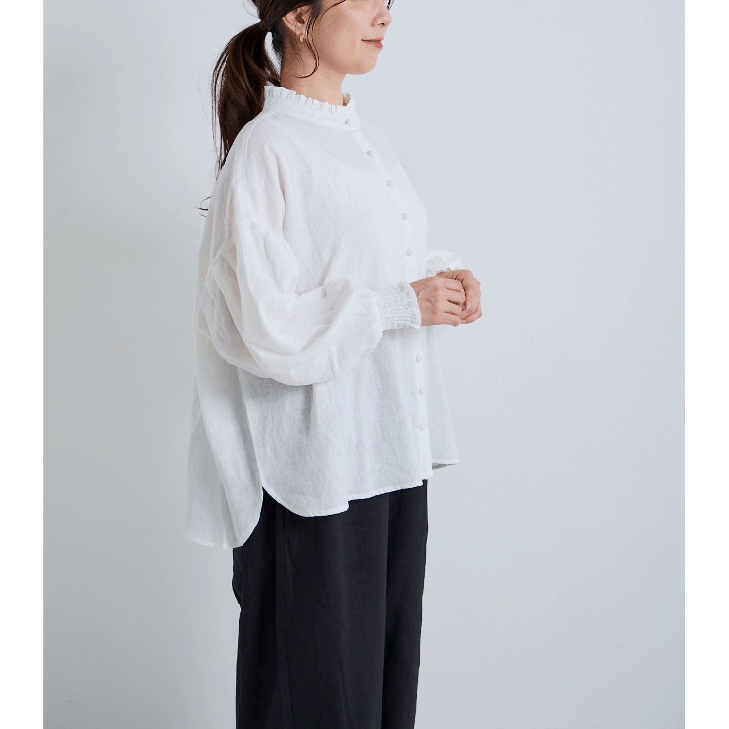 YURK geniet van バンドカラーシャツ - 画像3