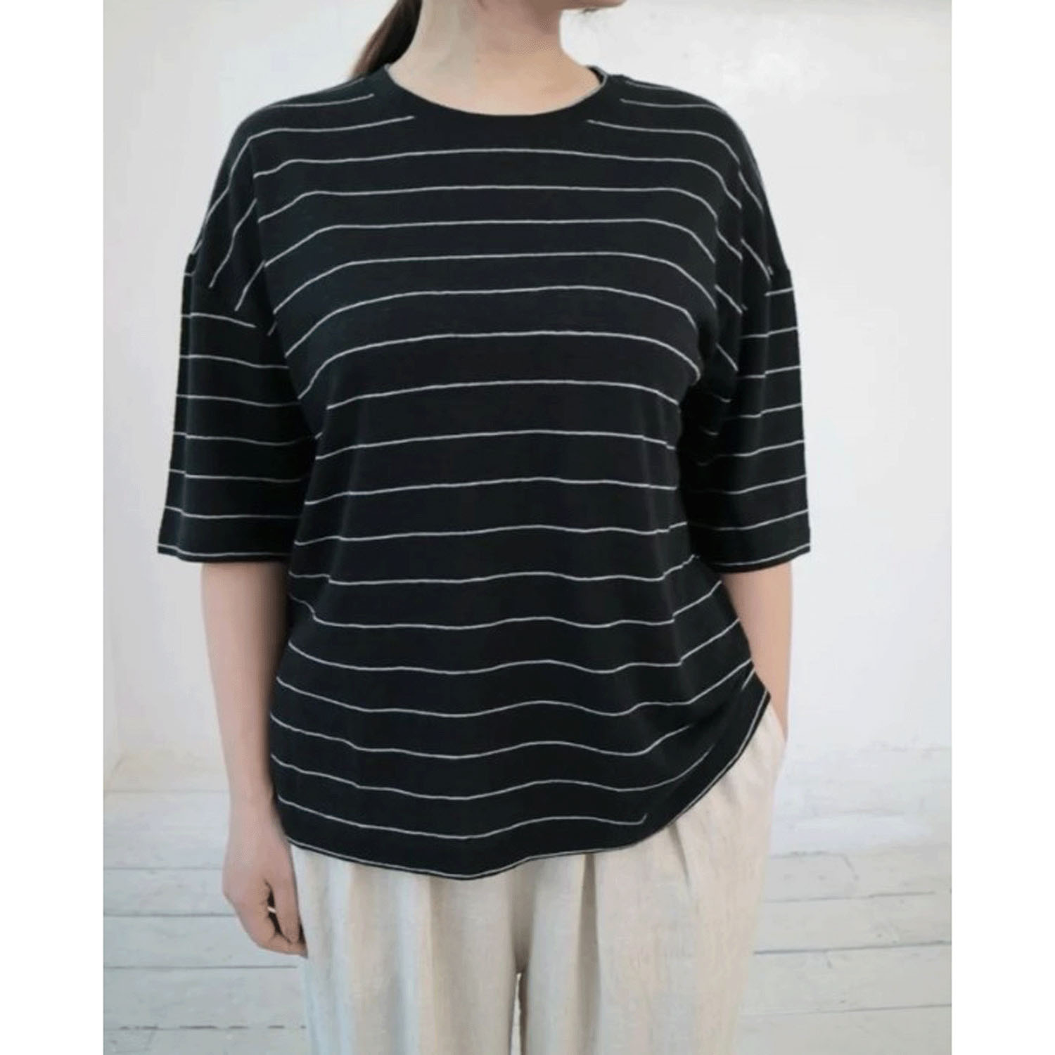 【Insta Live】YARRA 五分袖ボーダーTEE - 画像3