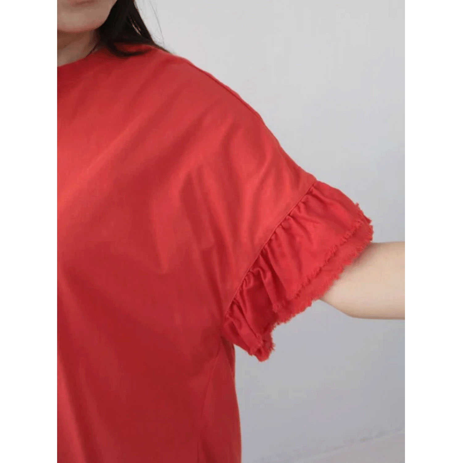 YARRA 異素材フリルスリーブカットプルオーバー - 画像8