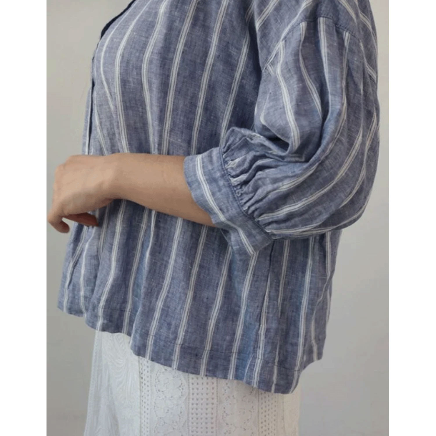 YARRA リネンストライプブラウス - 画像4