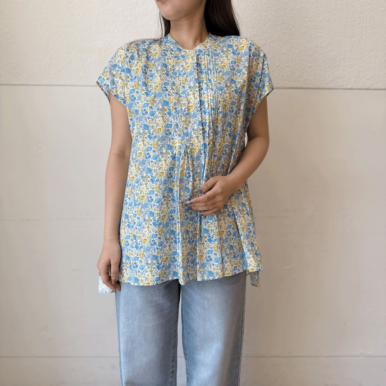 J．Sloane リバティピンタックフレンチスリーブブラウス - 画像2