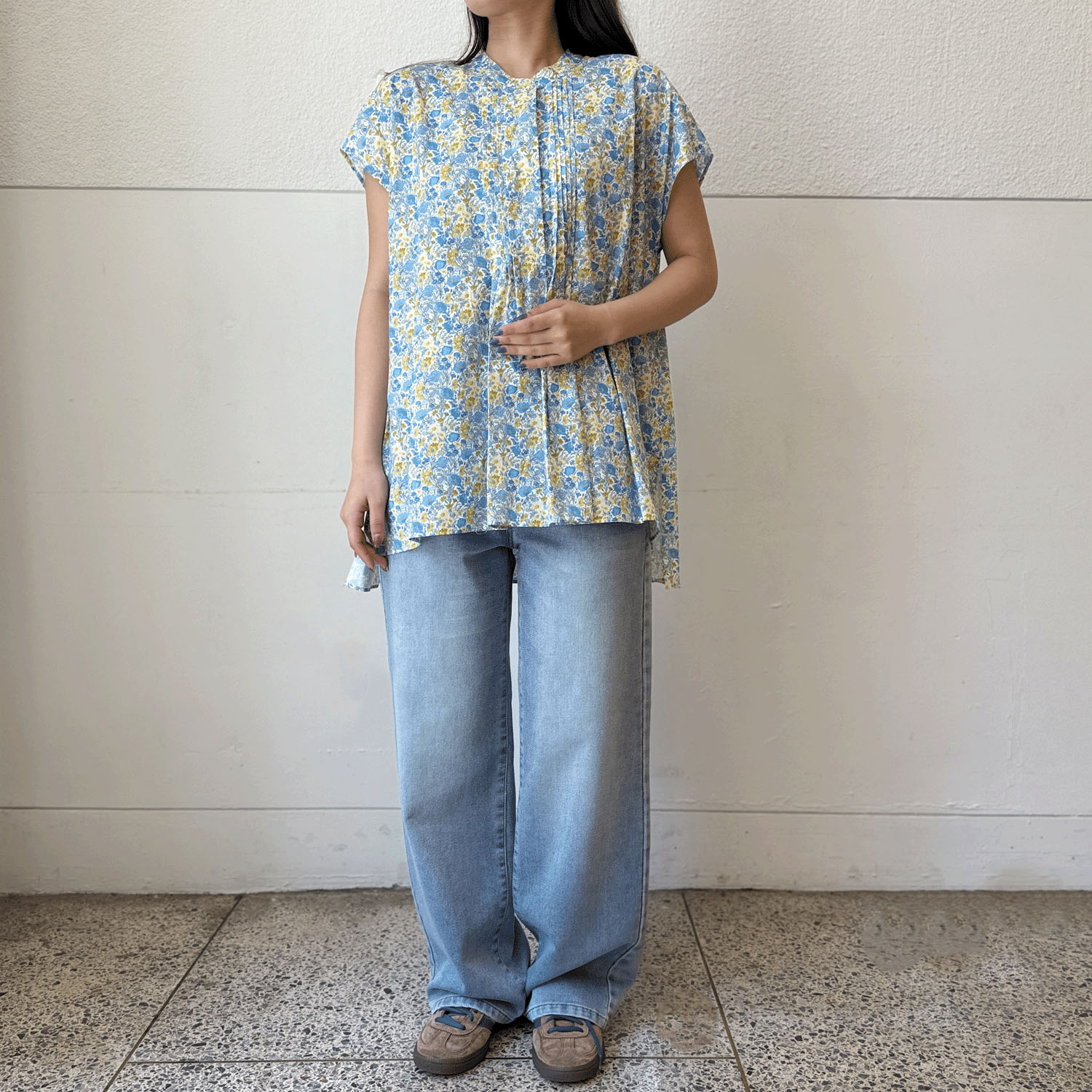 J．Sloane リバティピンタックフレンチスリーブブラウス - 画像6