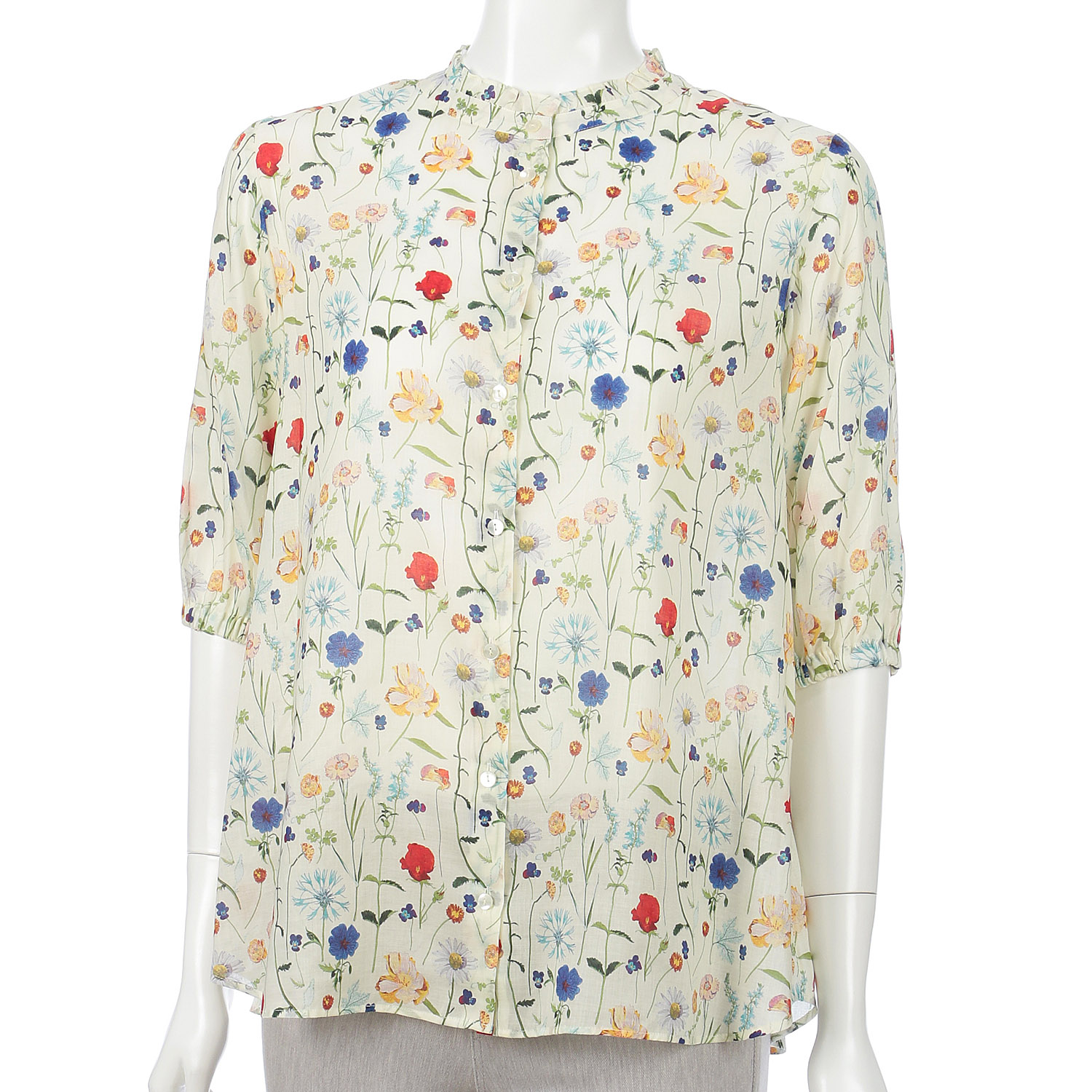 J．Sloane LIBERTY5分袖スタンドフリルシャツ - 画像1