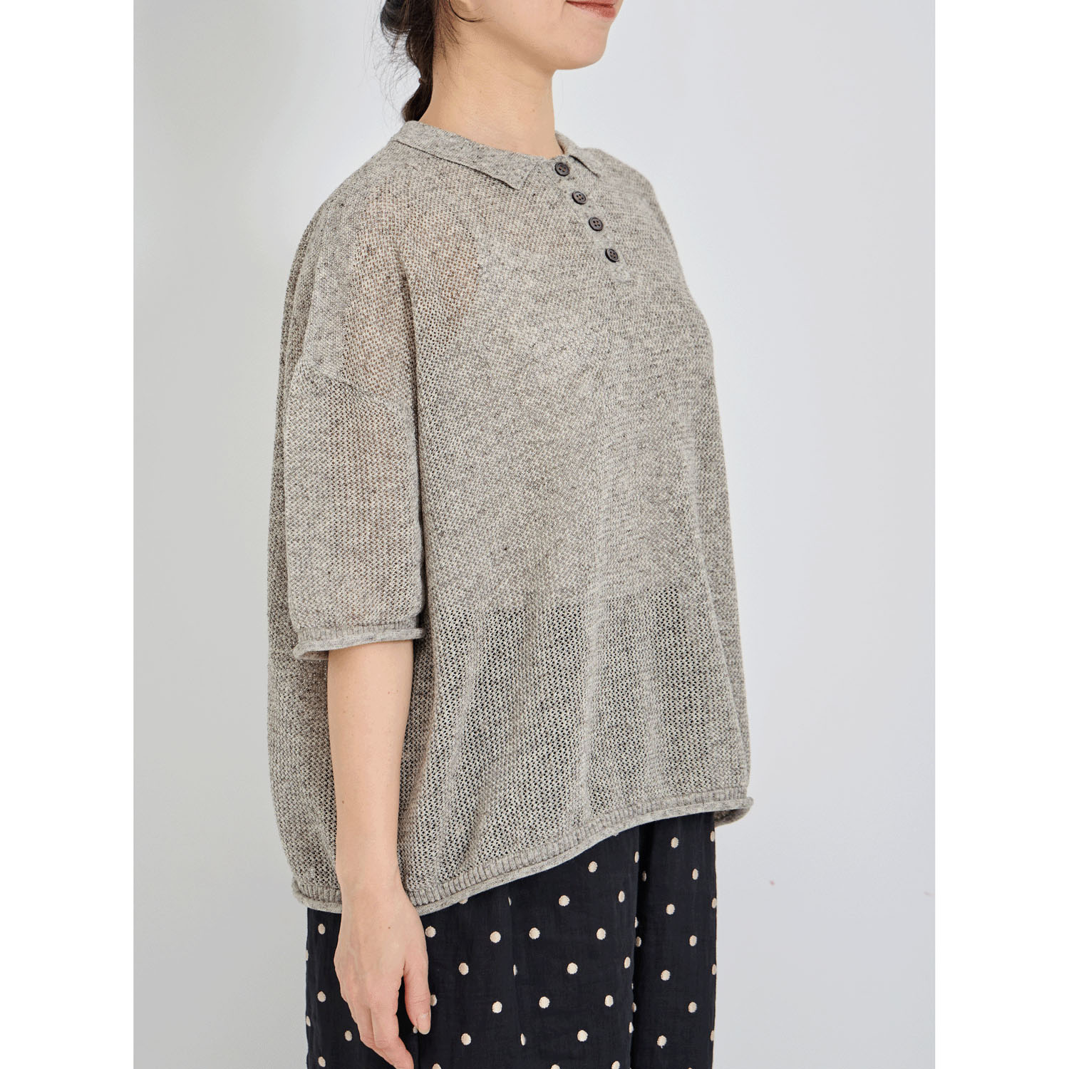 YURK geniet van 鹿の子編みPOLO - 画像2