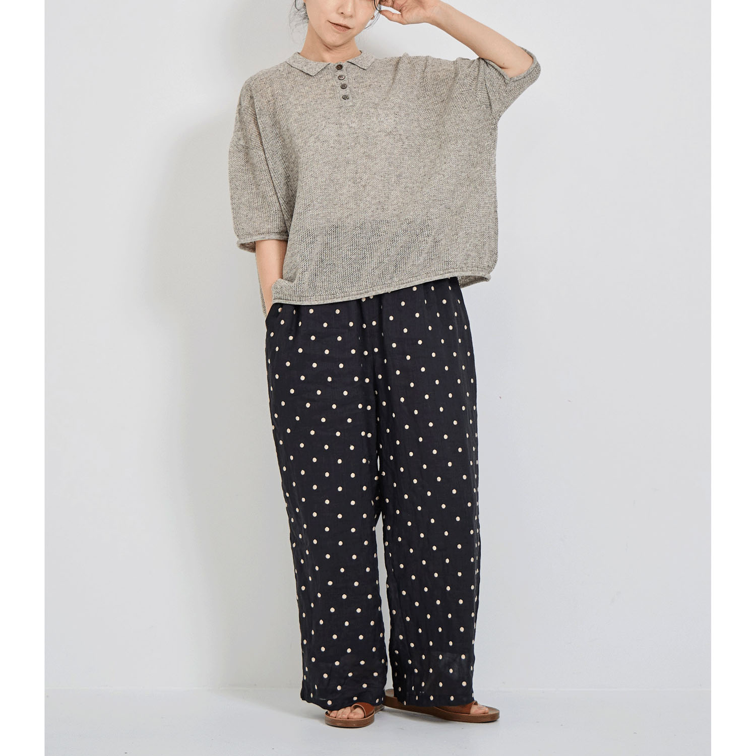 YURK geniet van 鹿の子編みPOLO - 画像5