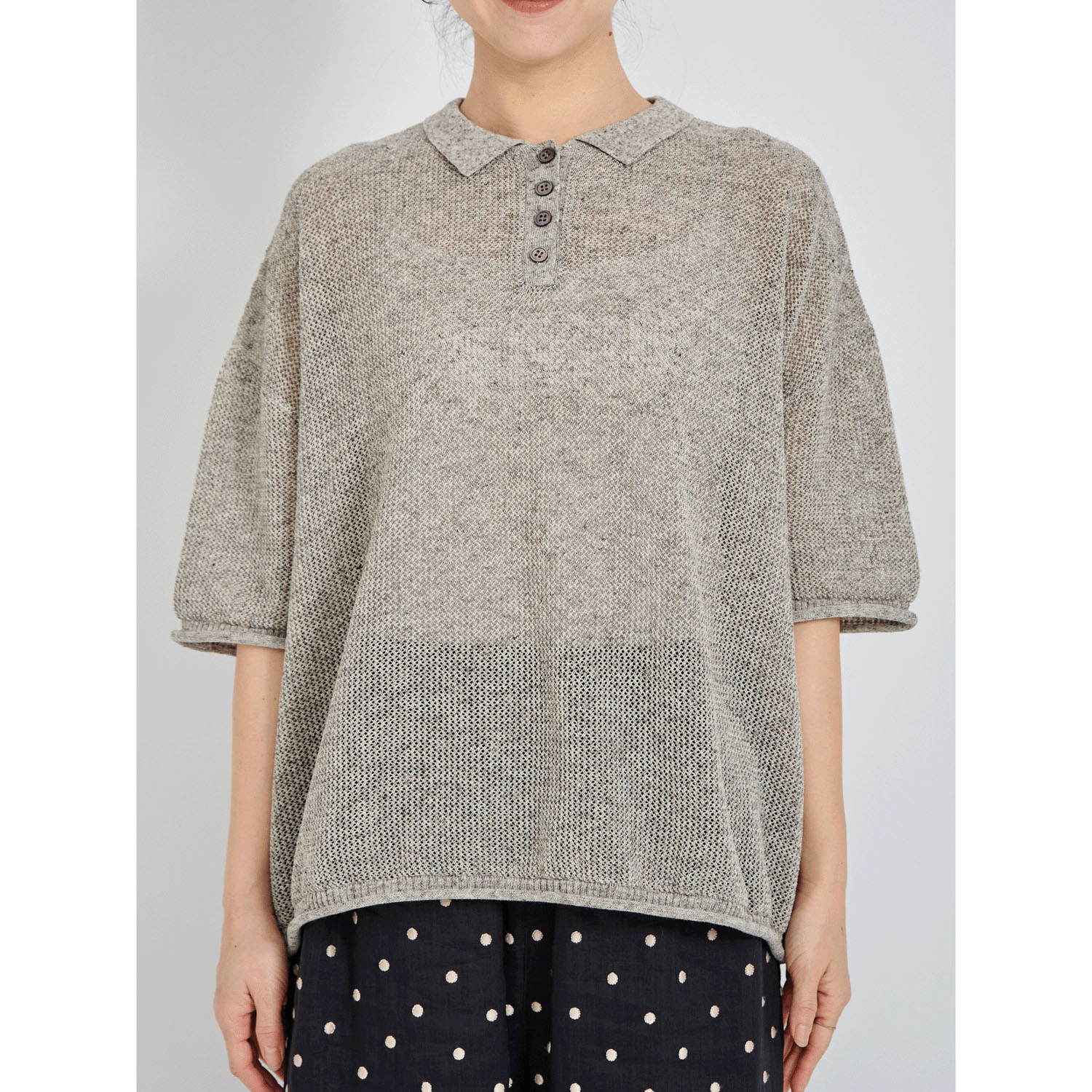 YURK geniet van 鹿の子編みPOLO