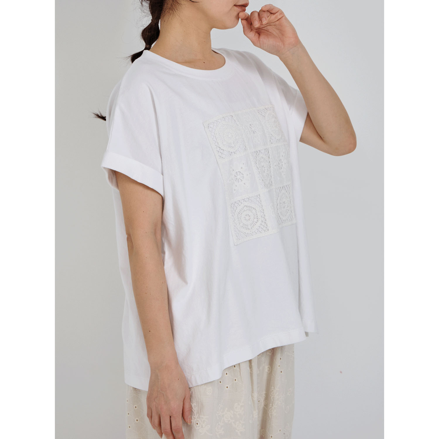 YURK geniet van パッチワークレースT - 画像3