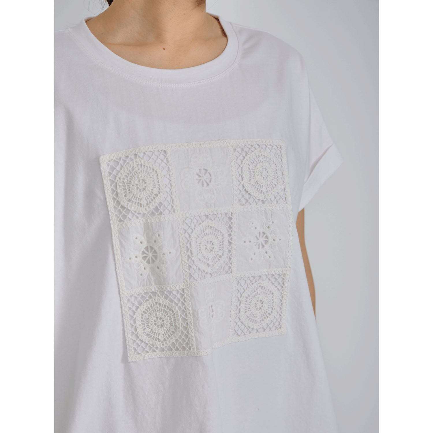 YURK geniet van パッチワークレースT - 画像5