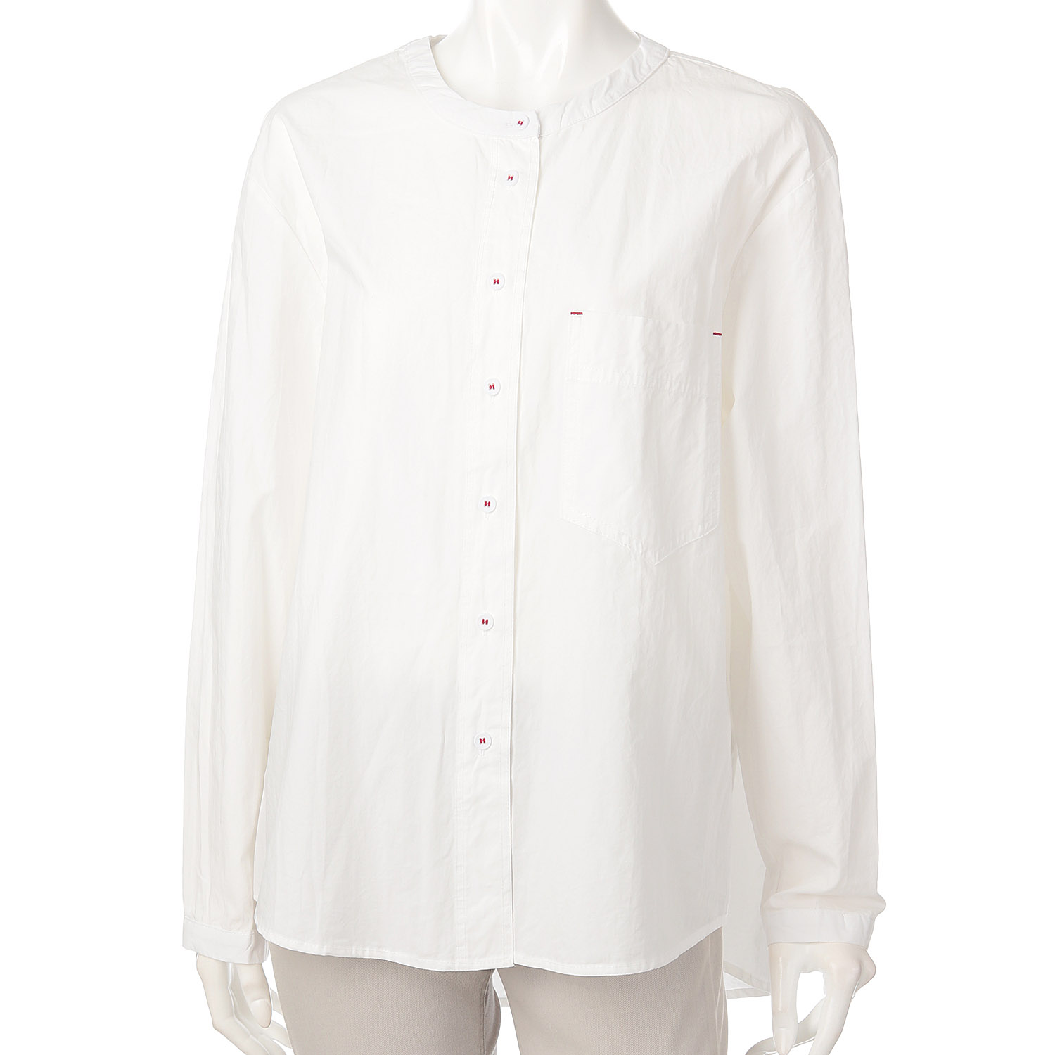 MAKITO ノーカラーステッチ配色ブラウス - 画像5