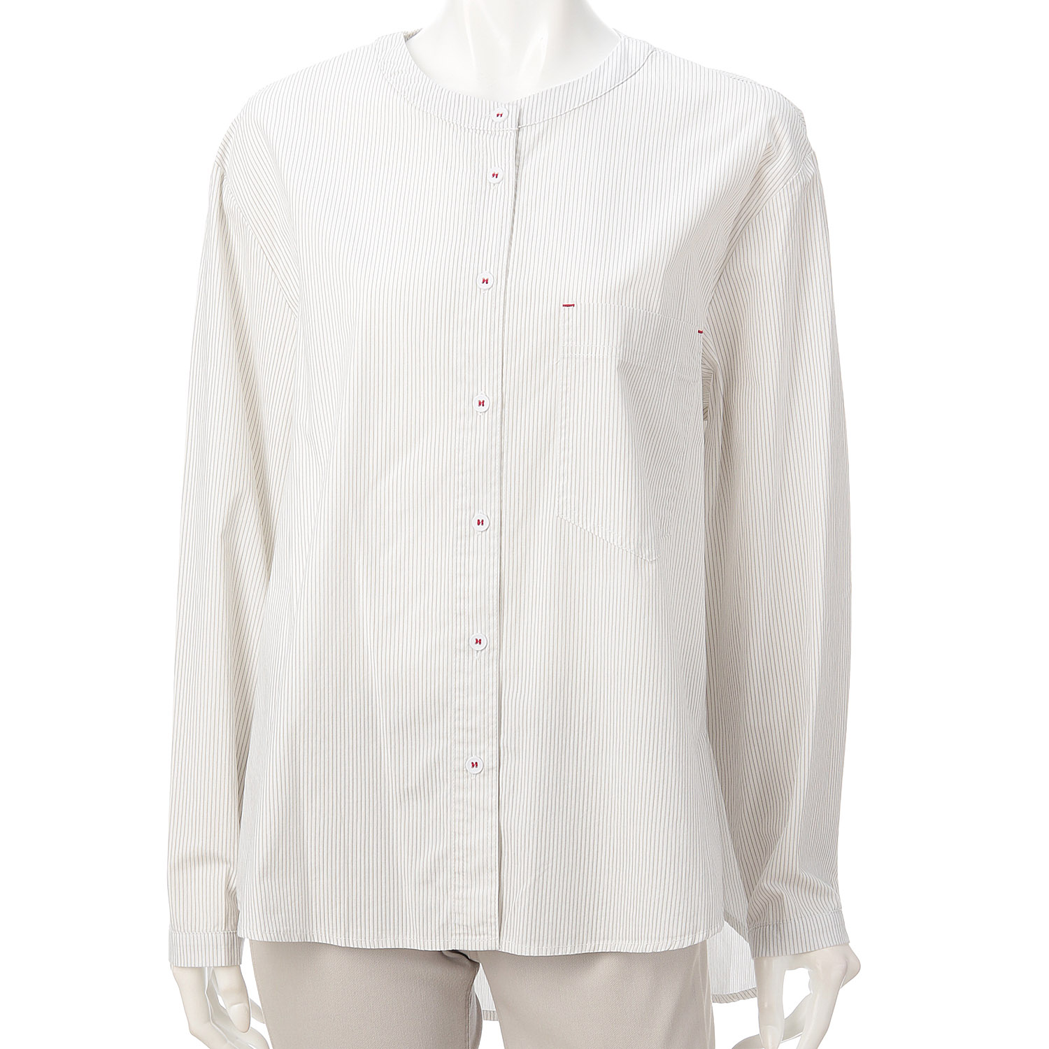 MAKITO ノーカラーステッチ配色ブラウス - 画像1