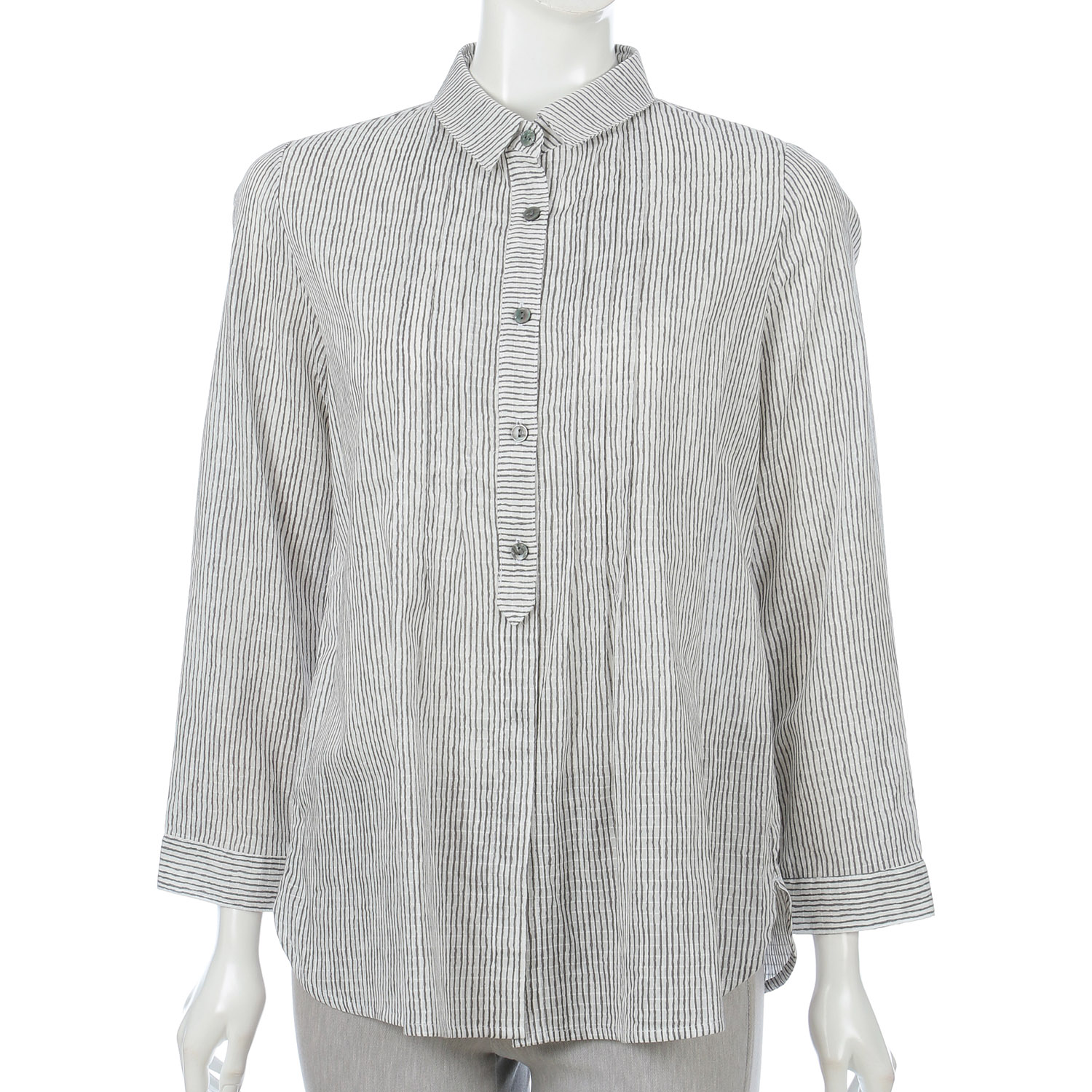 よろけストライプブラウス