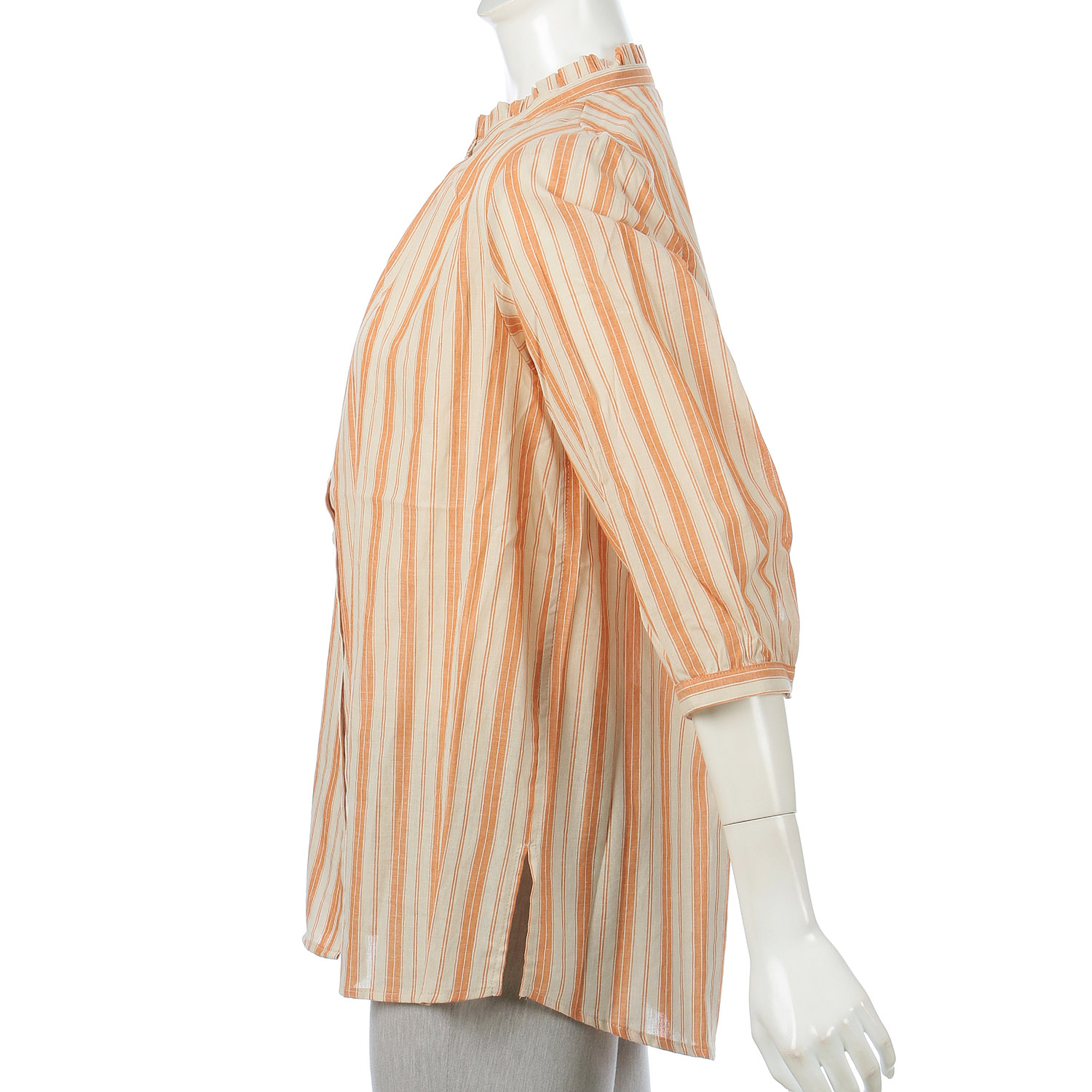 ストライプフリルネックシャツ - 画像4