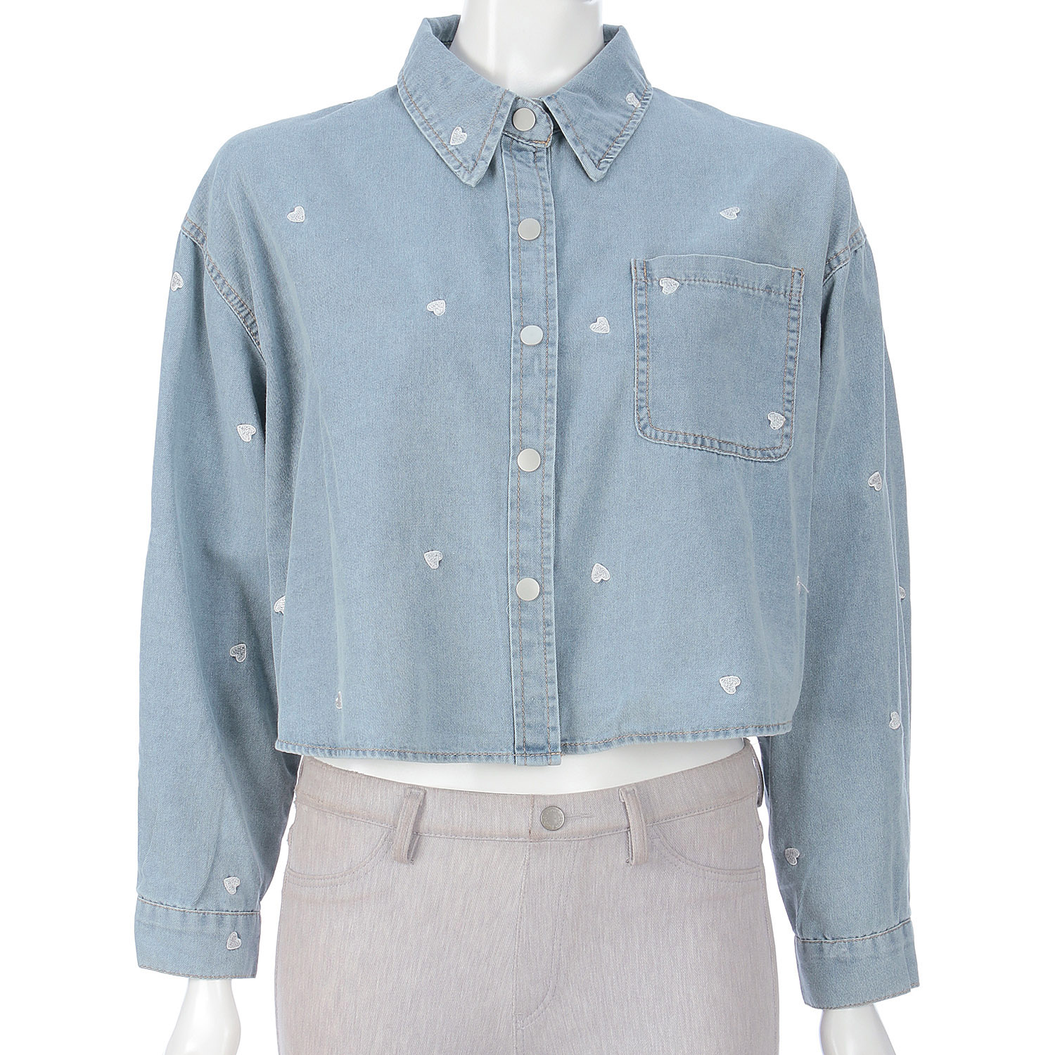 ハートデザインデニムシャツ - 画像1