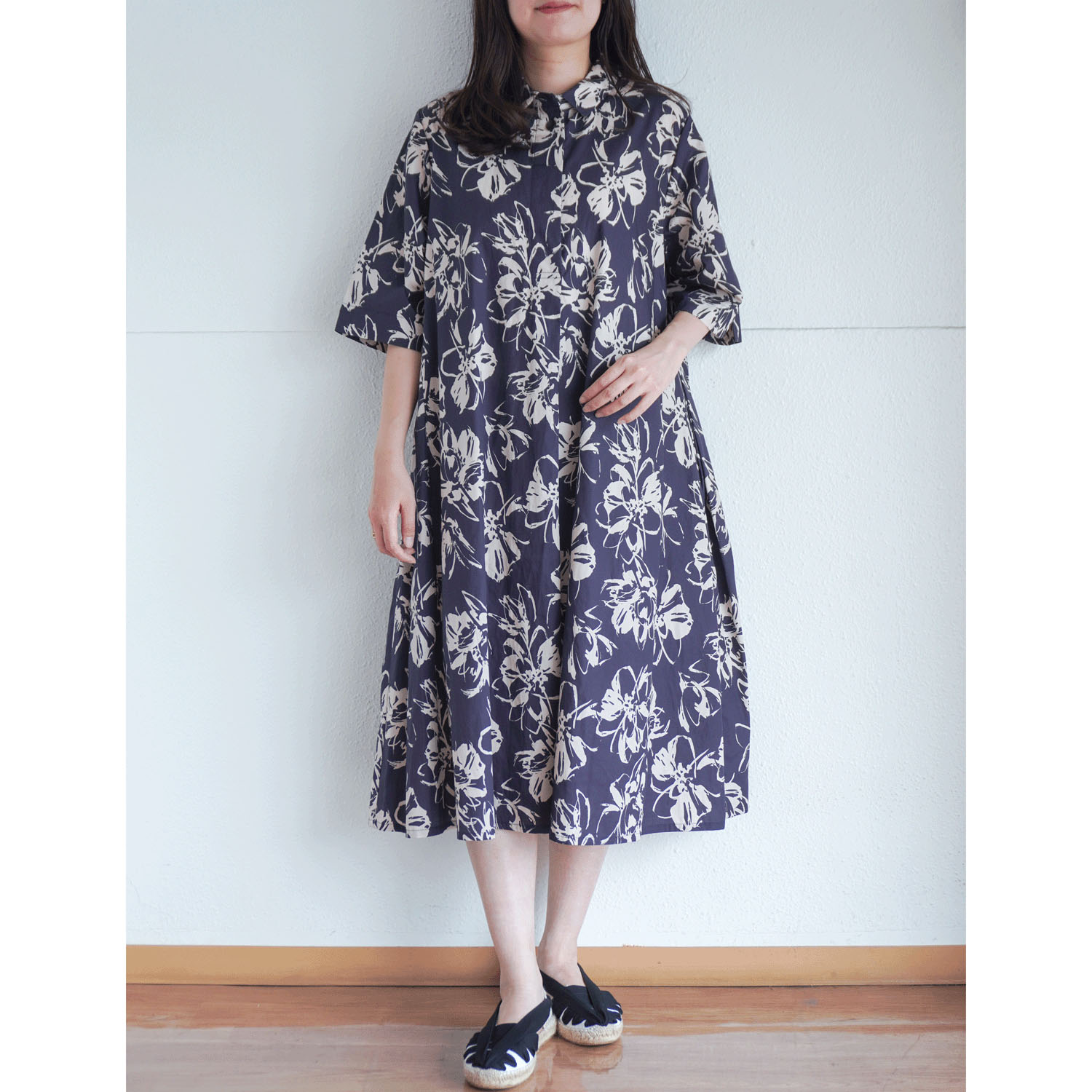 40ブロードインクジェットプリントワンピース - 画像1