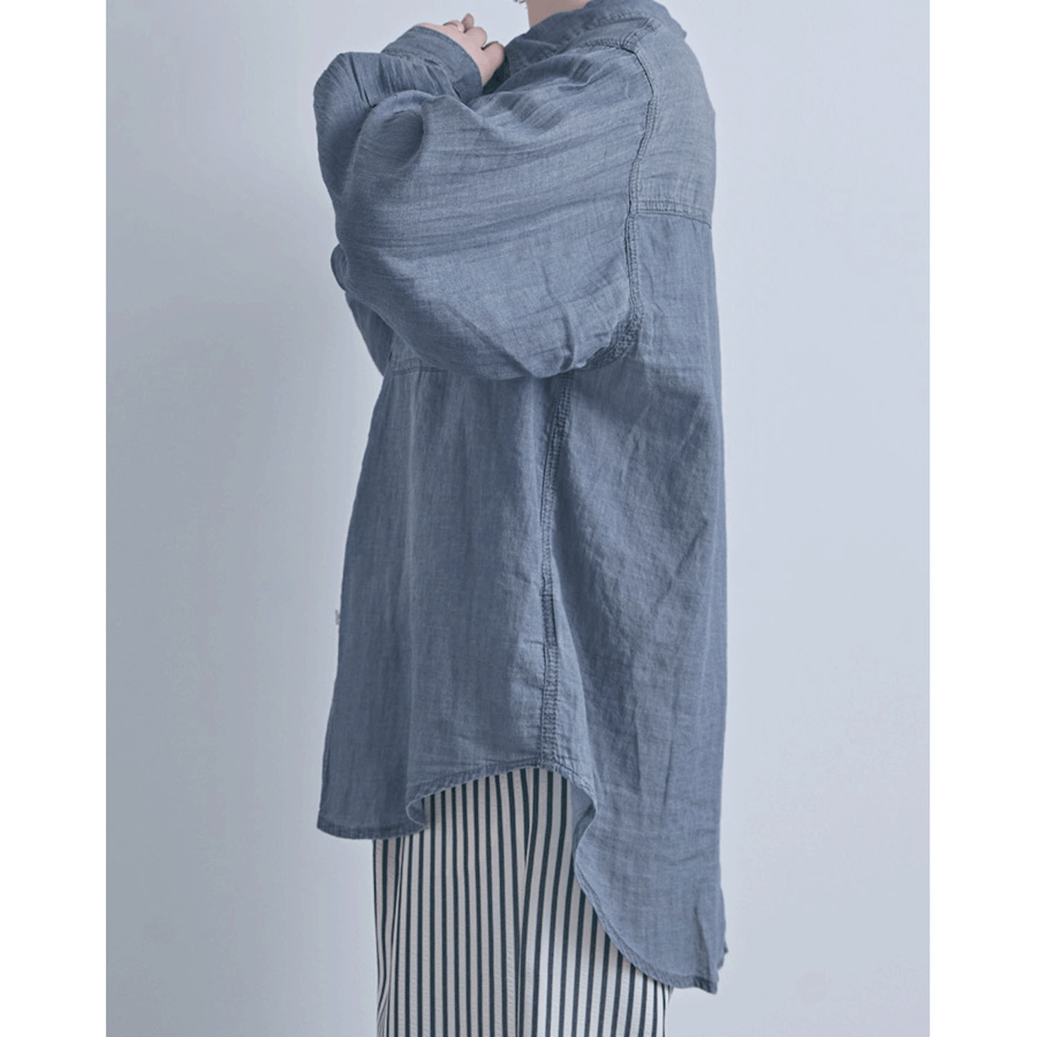 シアーデニム胸両ポケシャツ - 画像16