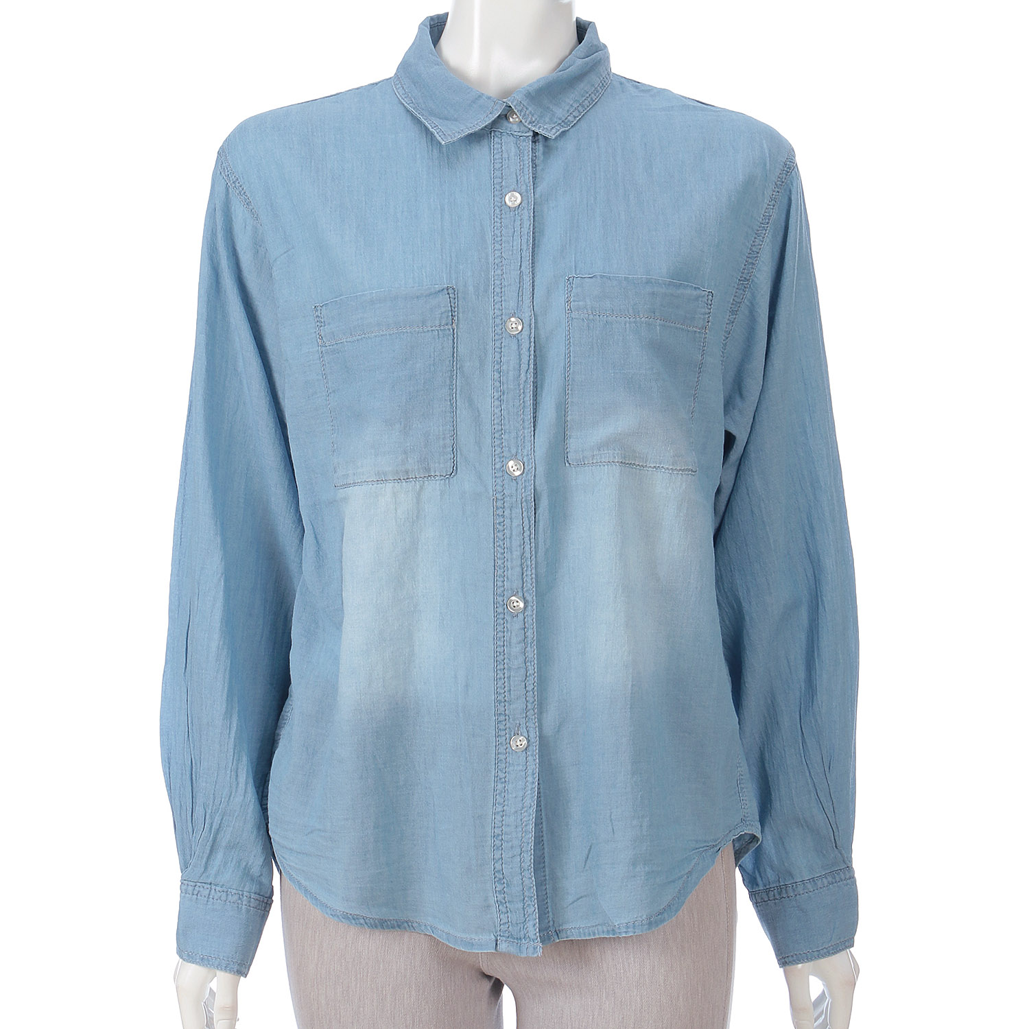 シアーデニム胸両ポケシャツ - 画像18