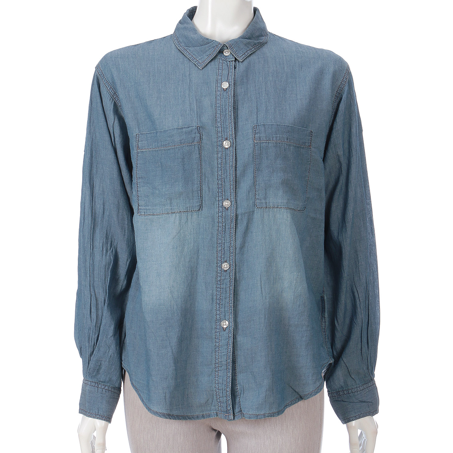 シアーデニム胸両ポケシャツ - 画像23