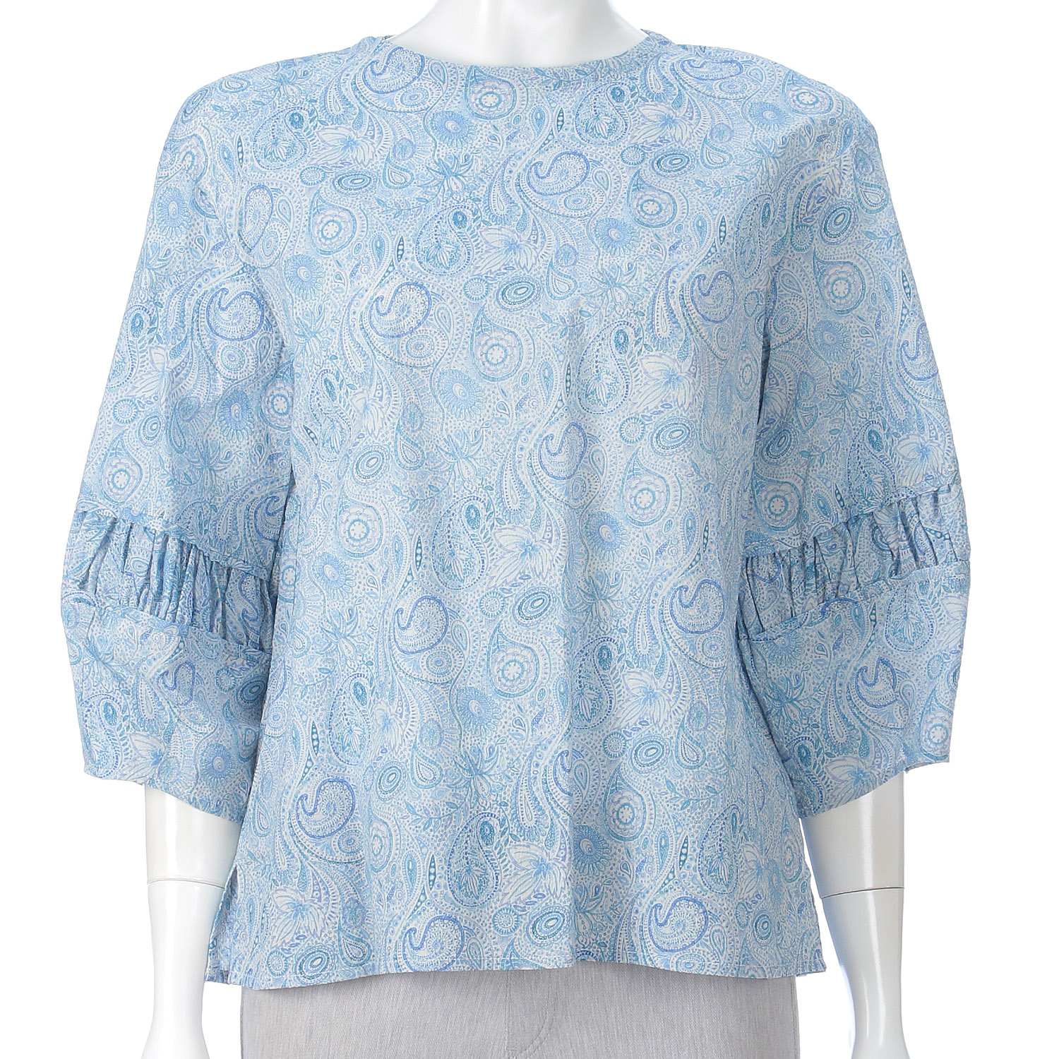 リバティペイズリー柄ブラウス - 画像2