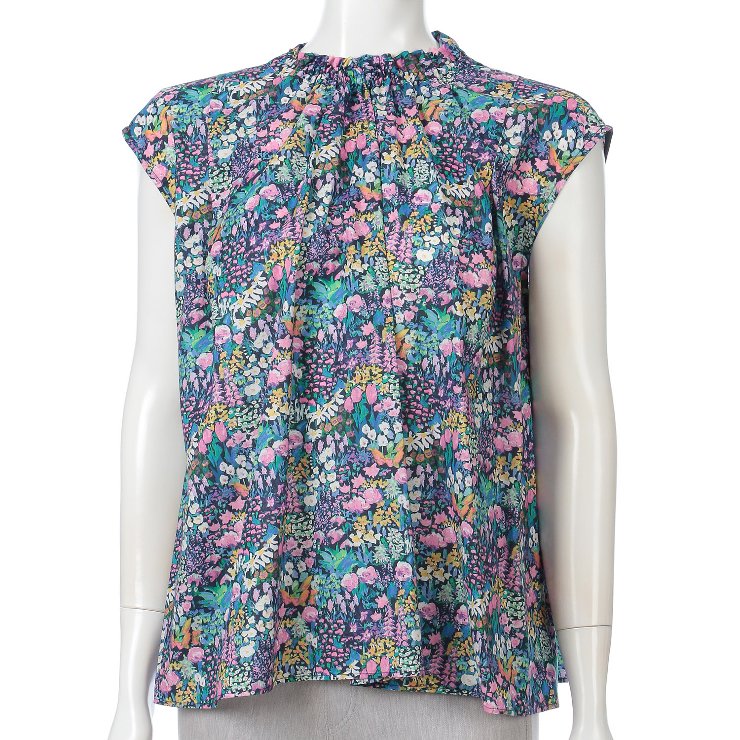 リバティフラワープリント柄ブラウス - 画像6