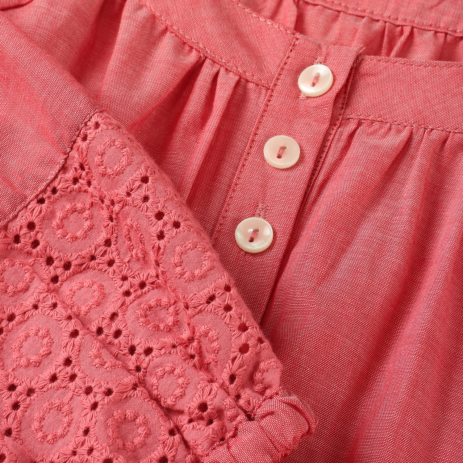 ダンガリーレース切替ブラウス - 画像4