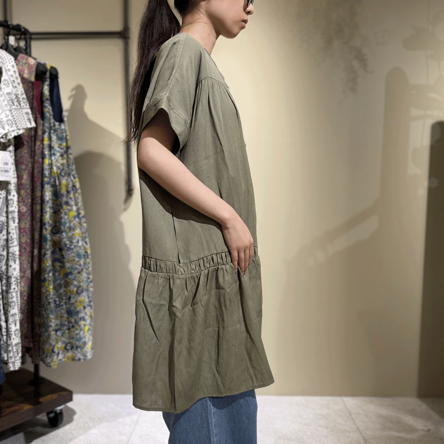 【my life】 ギャザー切替多釦チュニック - 画像3