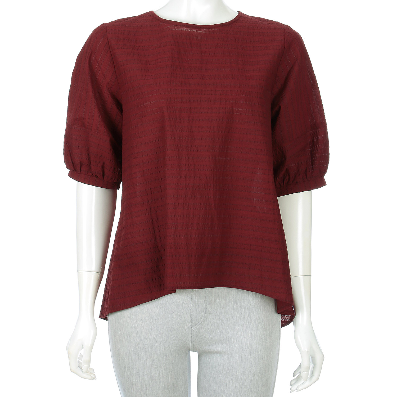 綿リップルシャドーボーダーチュニック