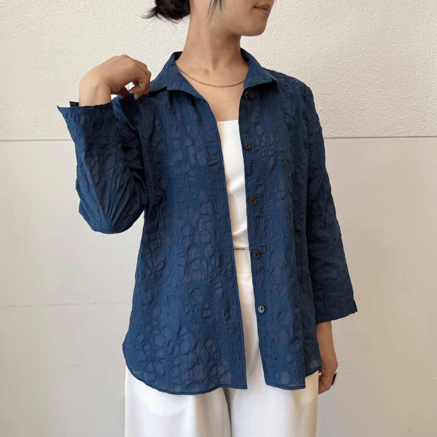 塩縮無地七分袖 - 画像1