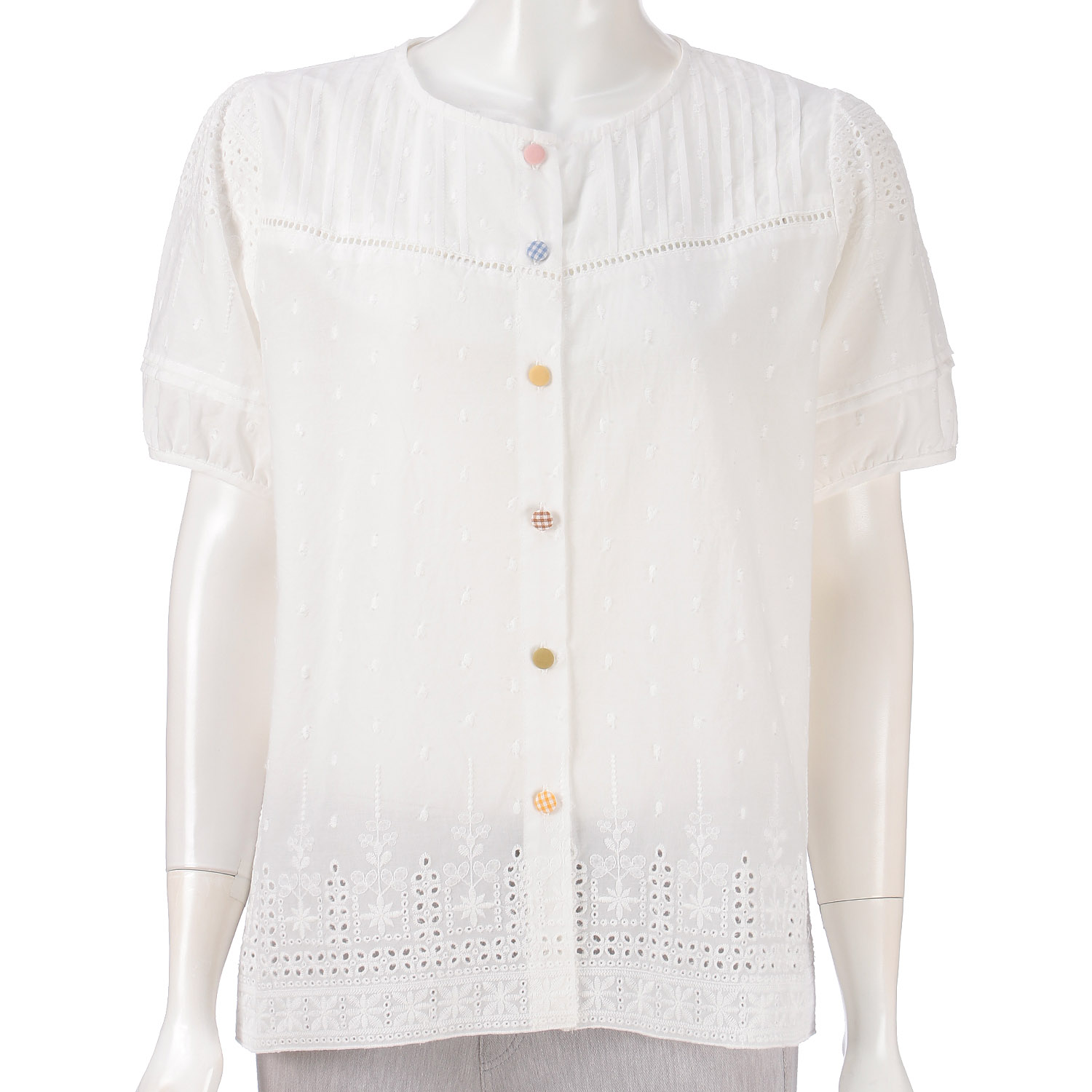 カラフル釦刺繍ブラウス - 画像2