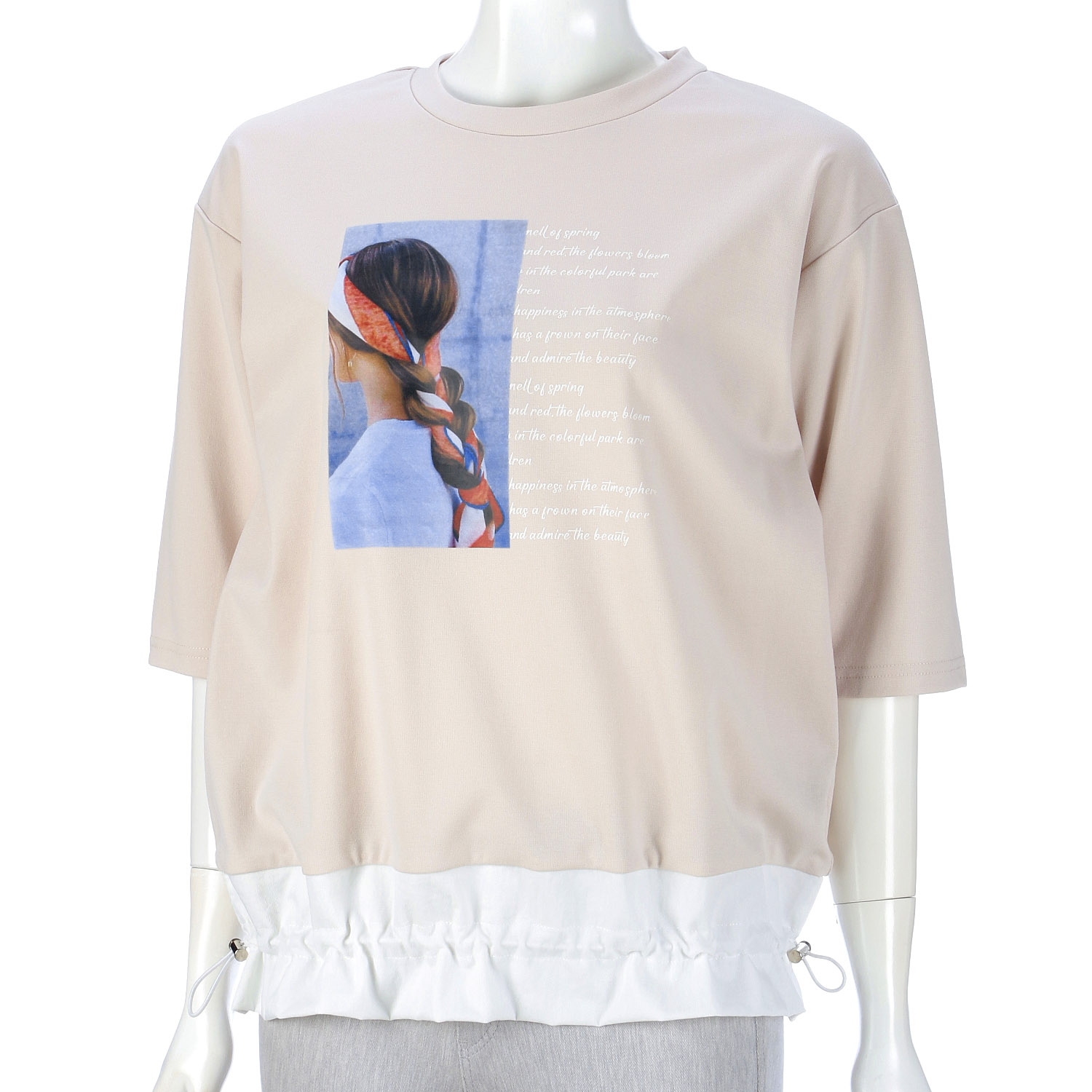 裾ドロスト切替Tシャツ - 画像11