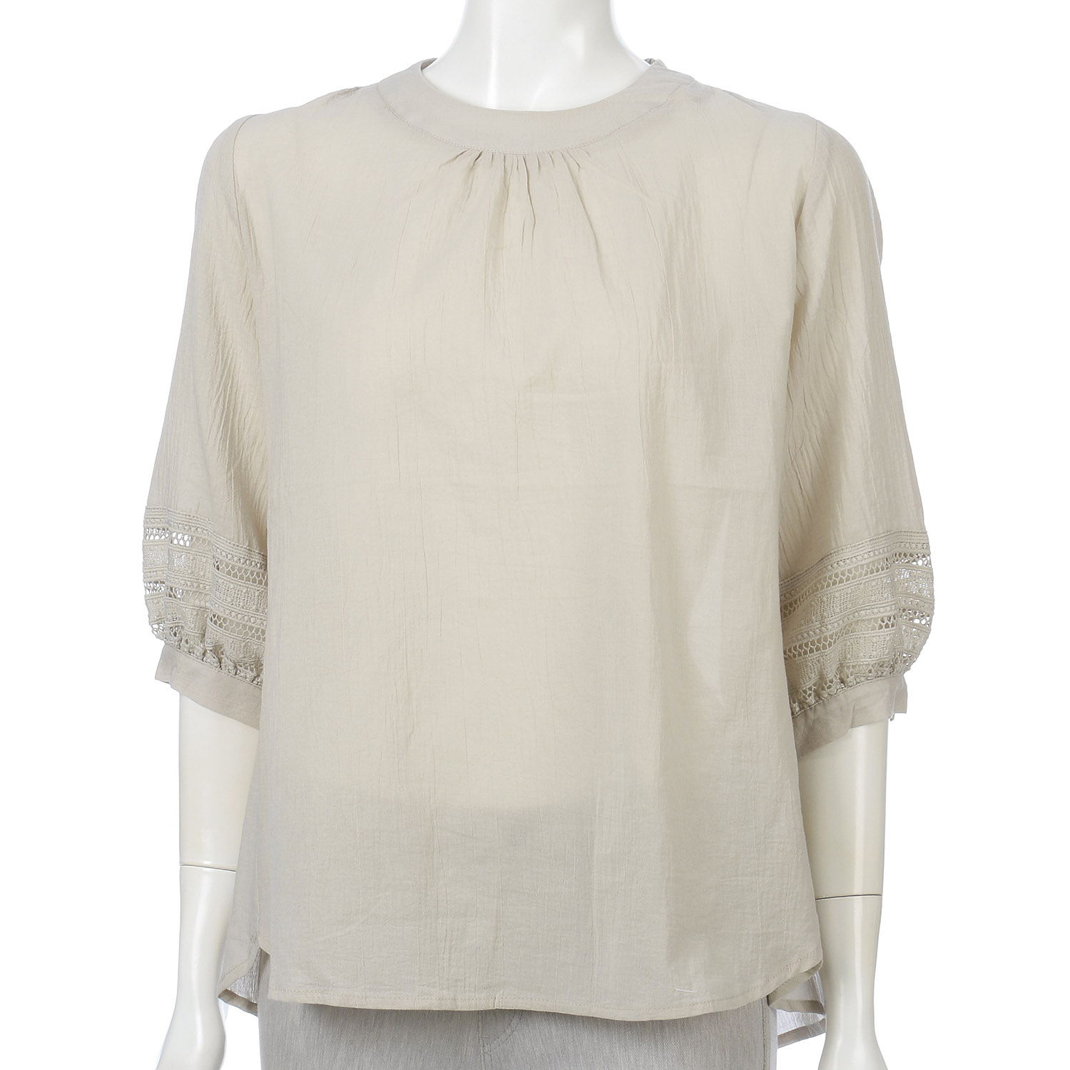 強撚綿レース使いプルオーバー - 画像2