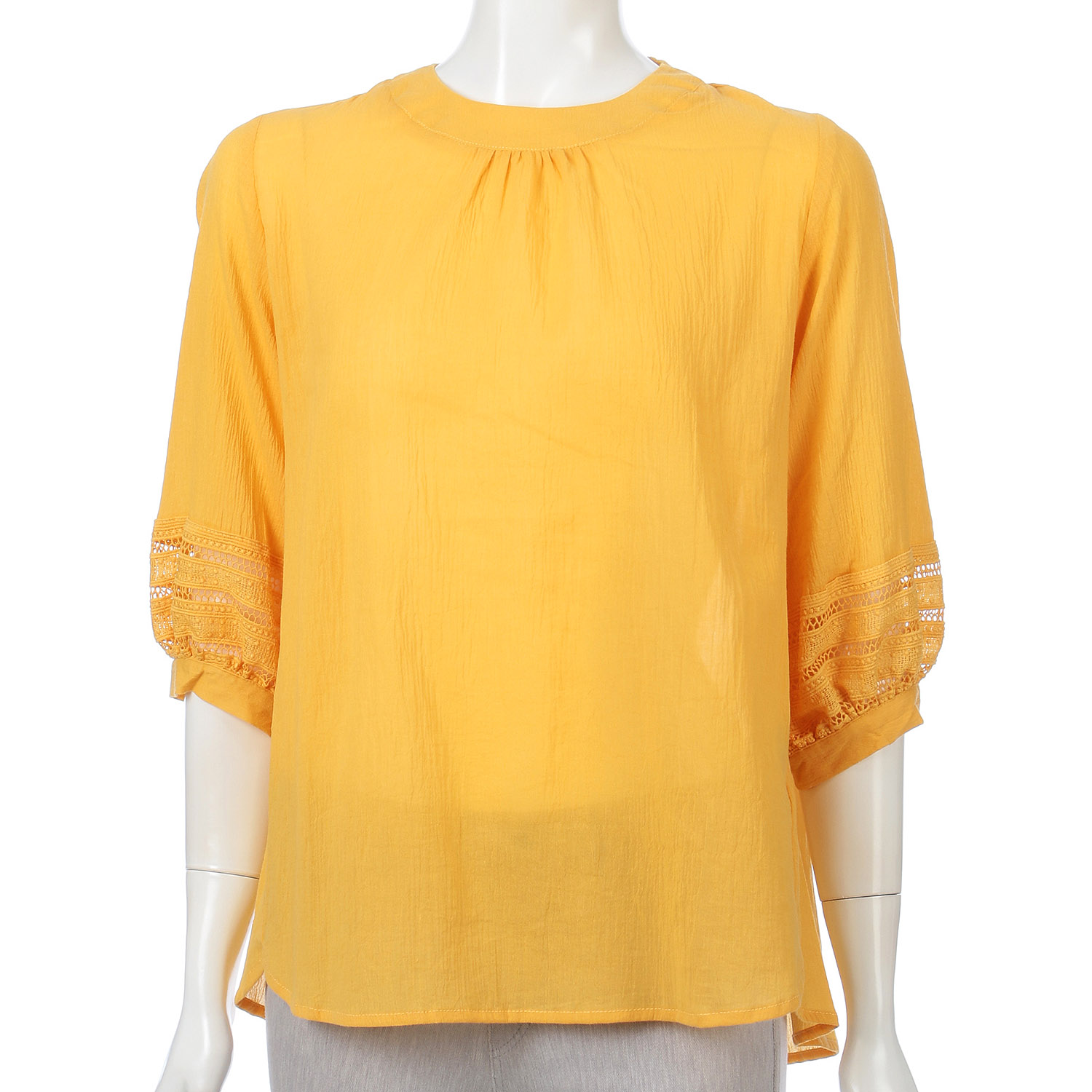 強撚綿レース使いプルオーバー - 画像3