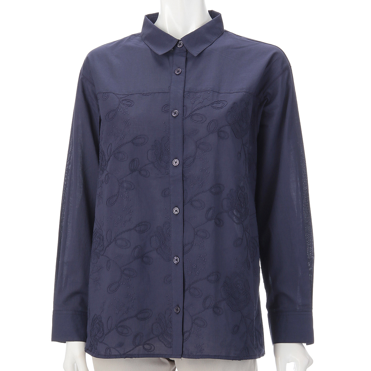 綿シフォンコード刺繍ブラウス - 画像8