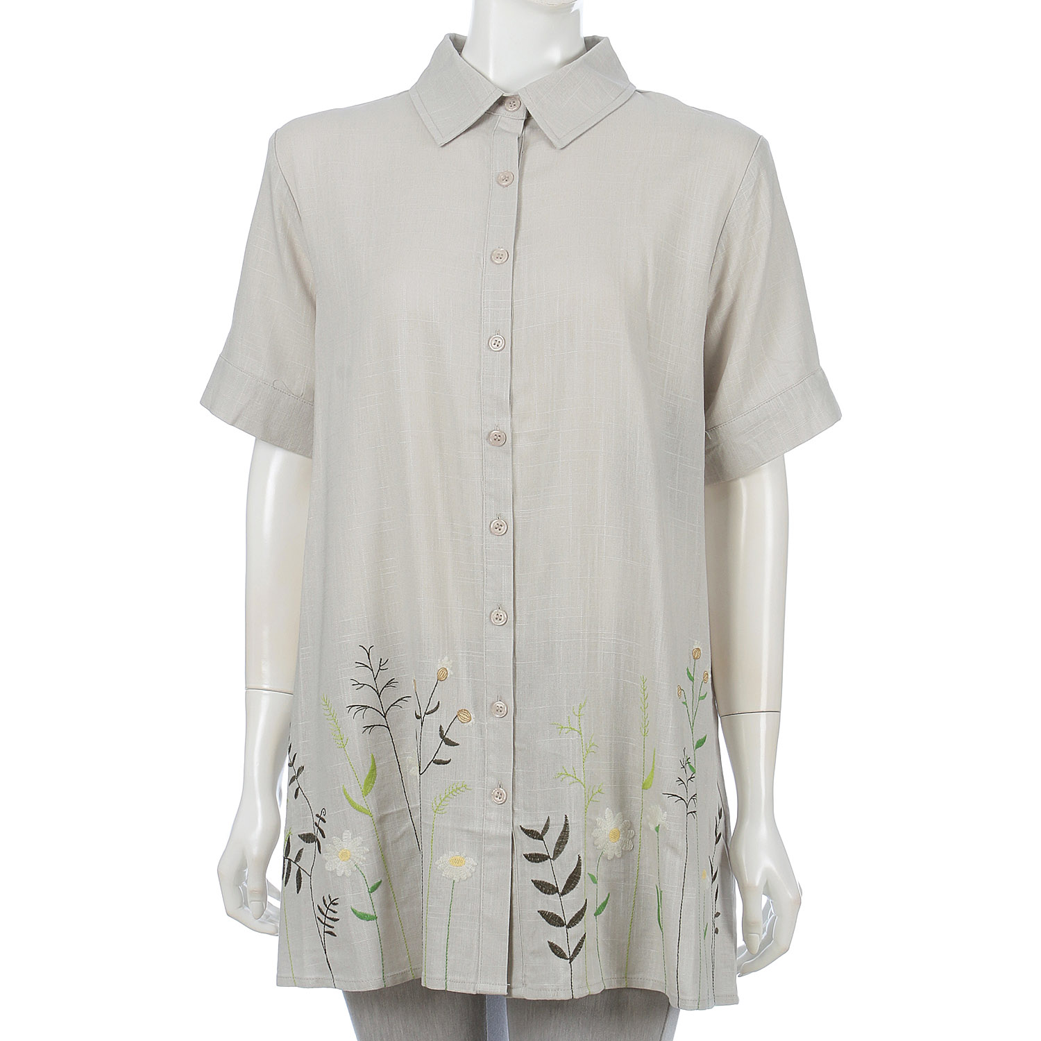 裾刺繍オープンシャツ - 画像2